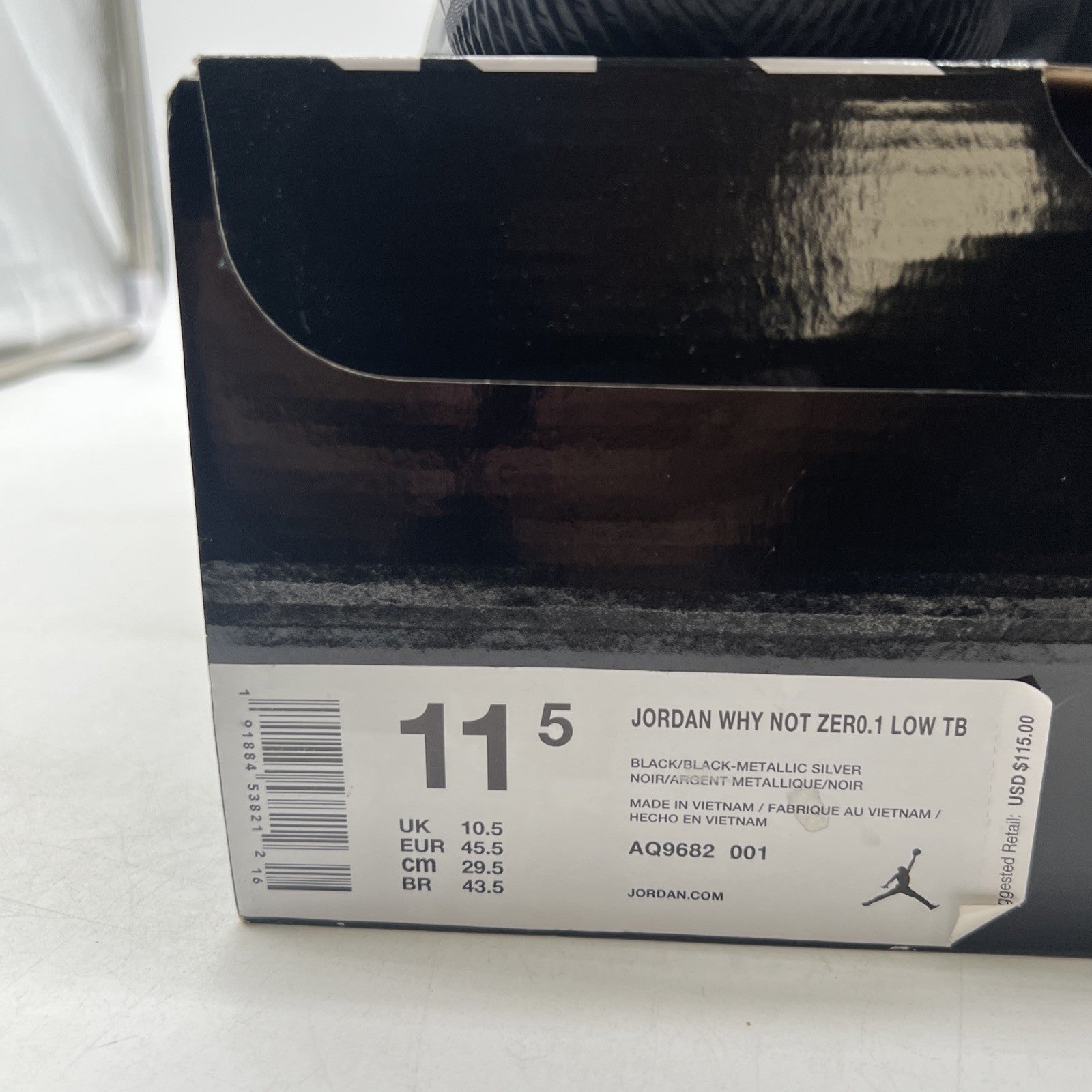 Size 11.5 - Jordan Why Not Zer0.1 TB Low Black Metallic Silver(AQ9682-001)