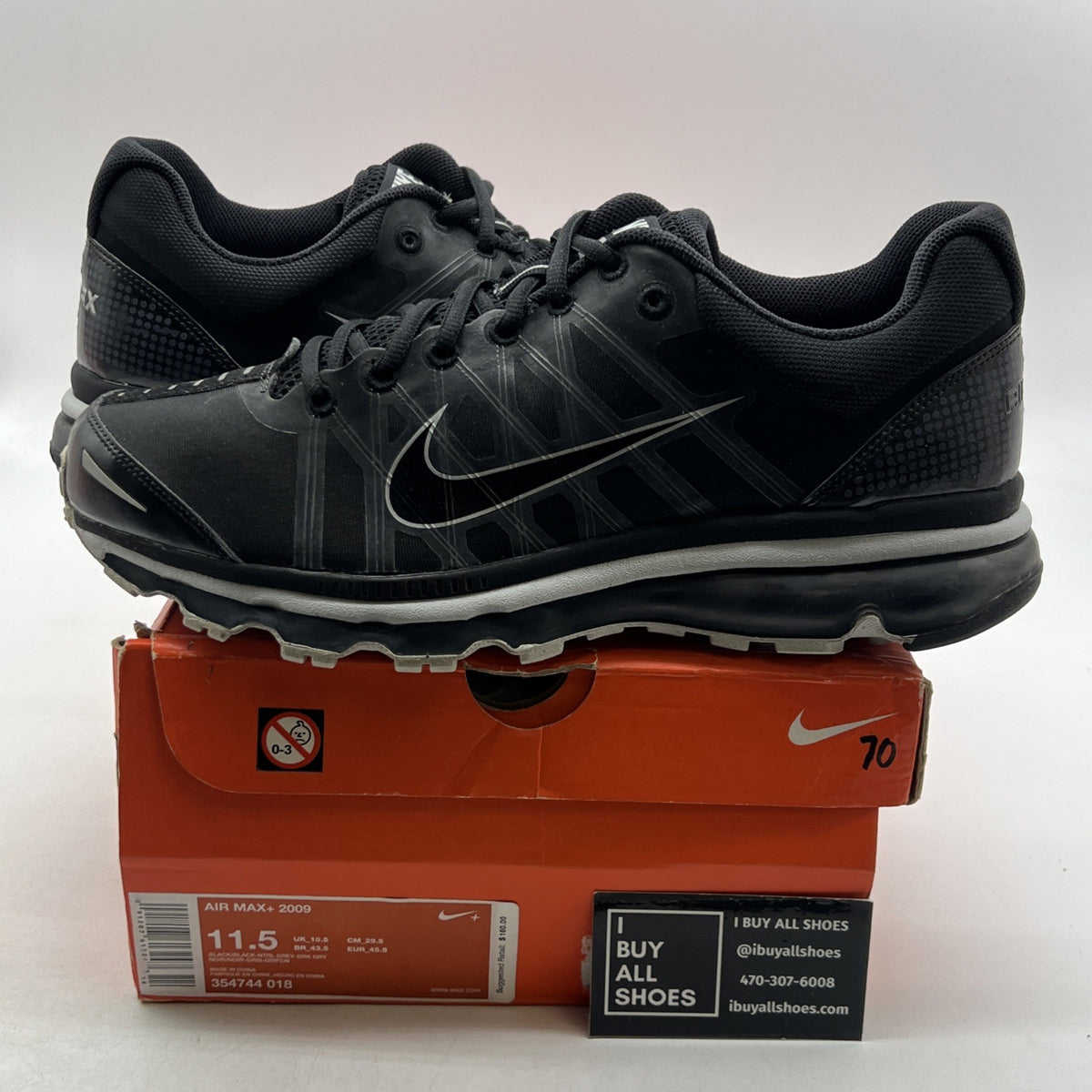 Size 11.5 - Nike Air Max+ 2009 Black (354744-018)