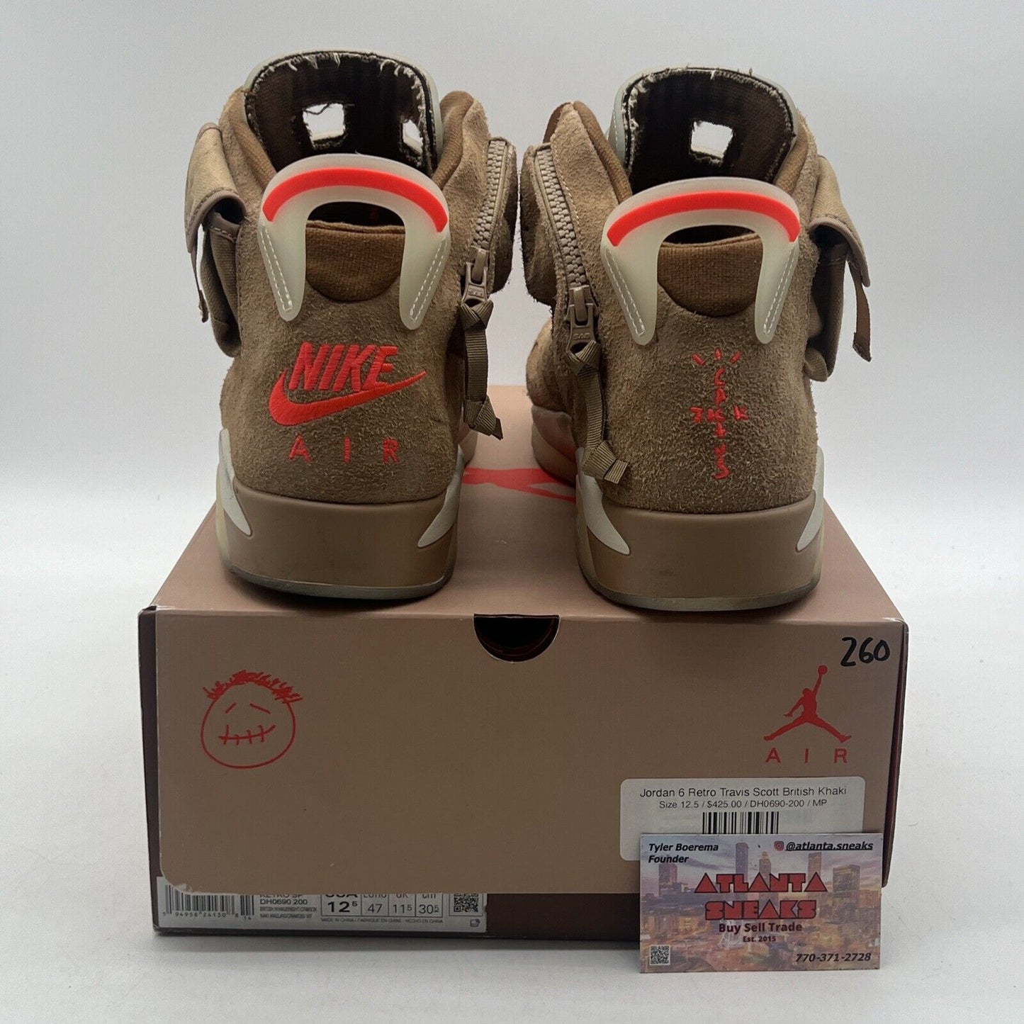 Size 12.5 - Jordan 6 Retro x Travis Scott Mid British Khaki Suede (DH0690-200)