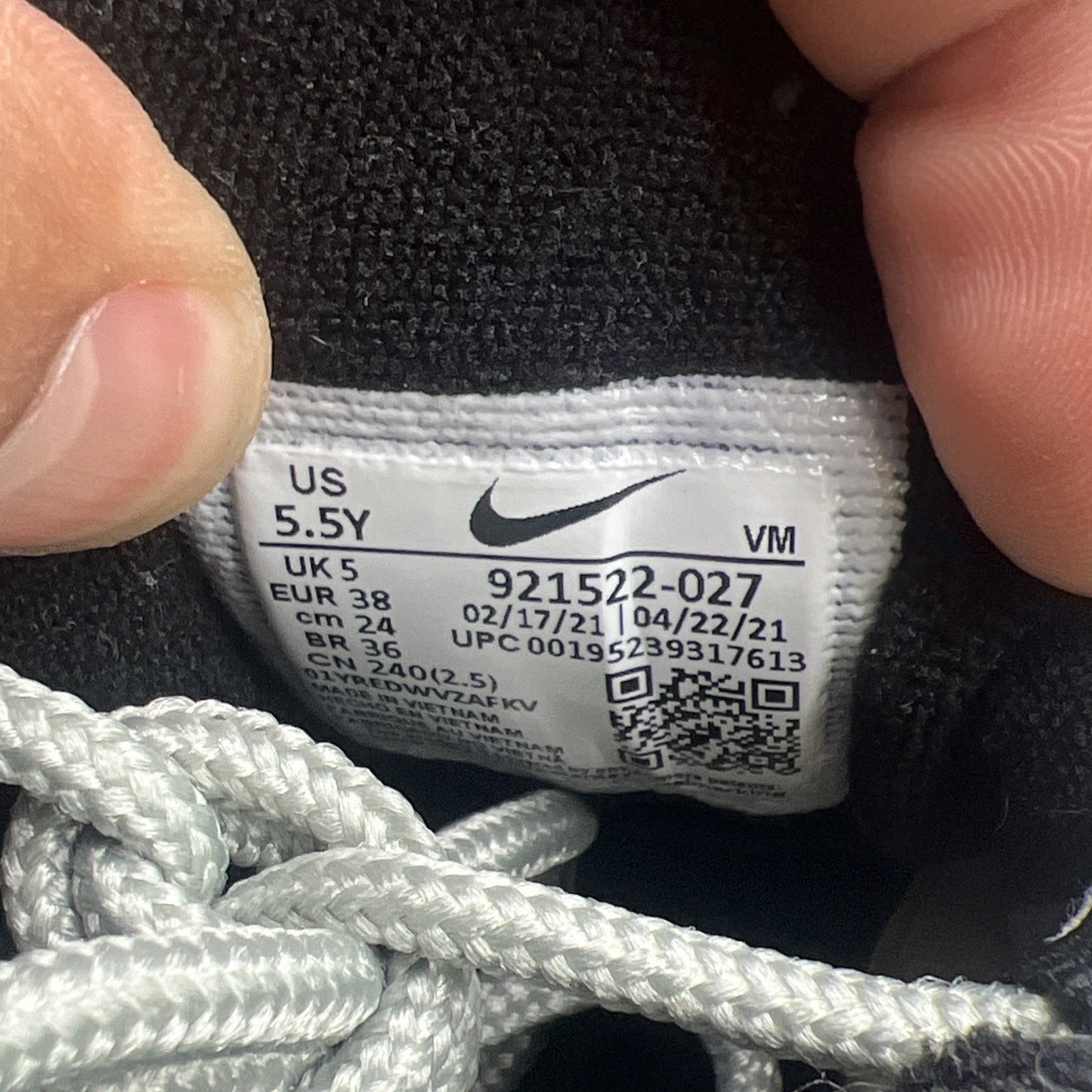 Size 5.5Y - Nike Air Max 97 GS Silver Purple White Shoes (921522-027)