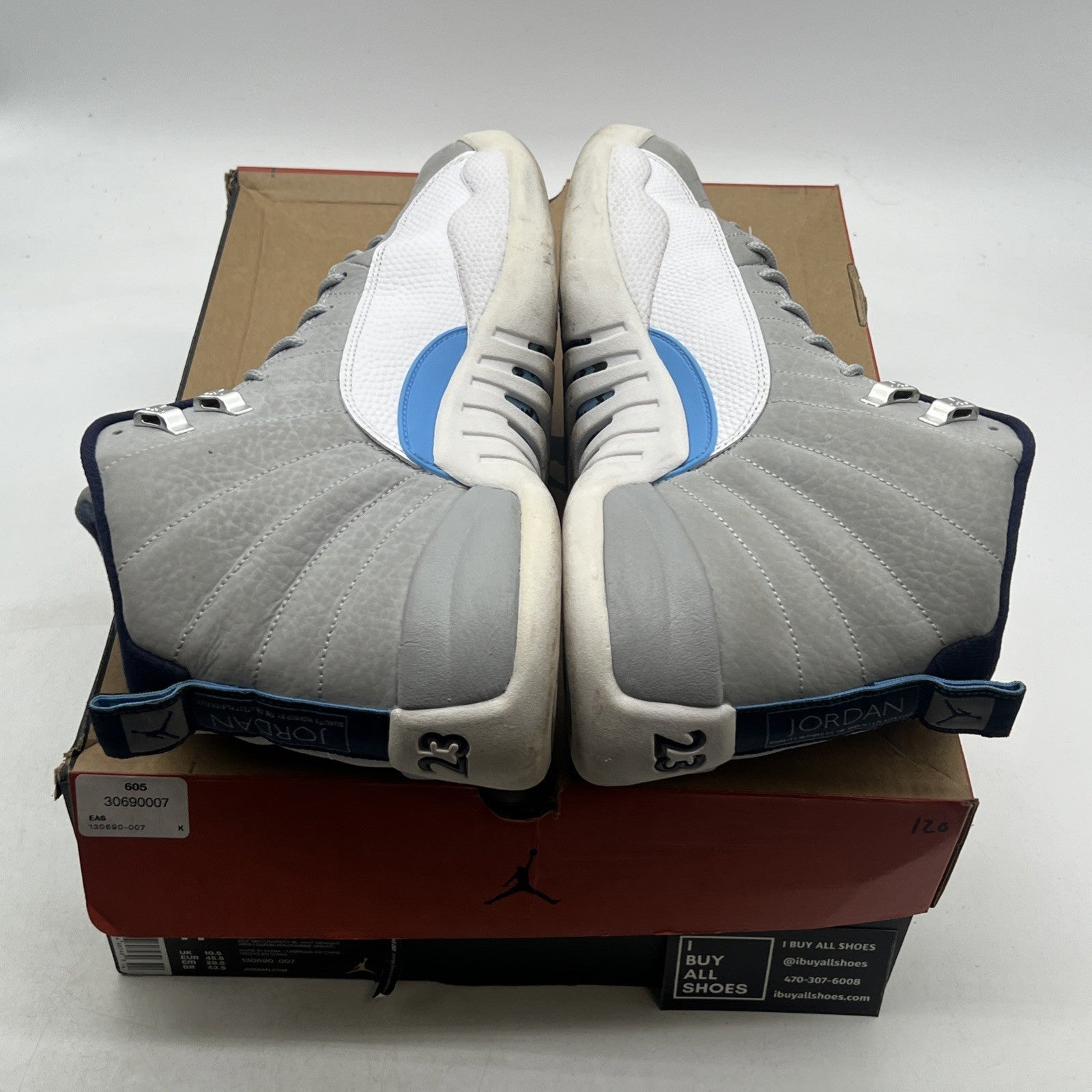 Size 11.5 - Air Jordan 12 Retro Grey University Blue (130690-007)