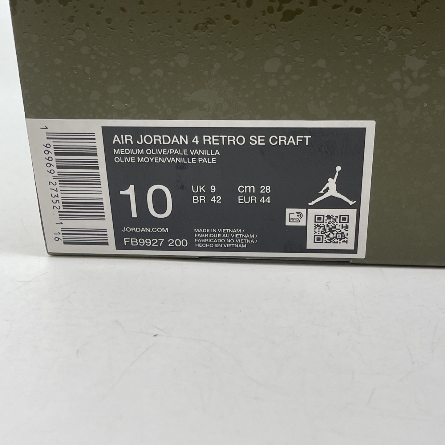 Size 10 - Jordan 4 SE Retro Low Craft - Olive Black Suede Leather (FB9927-200)