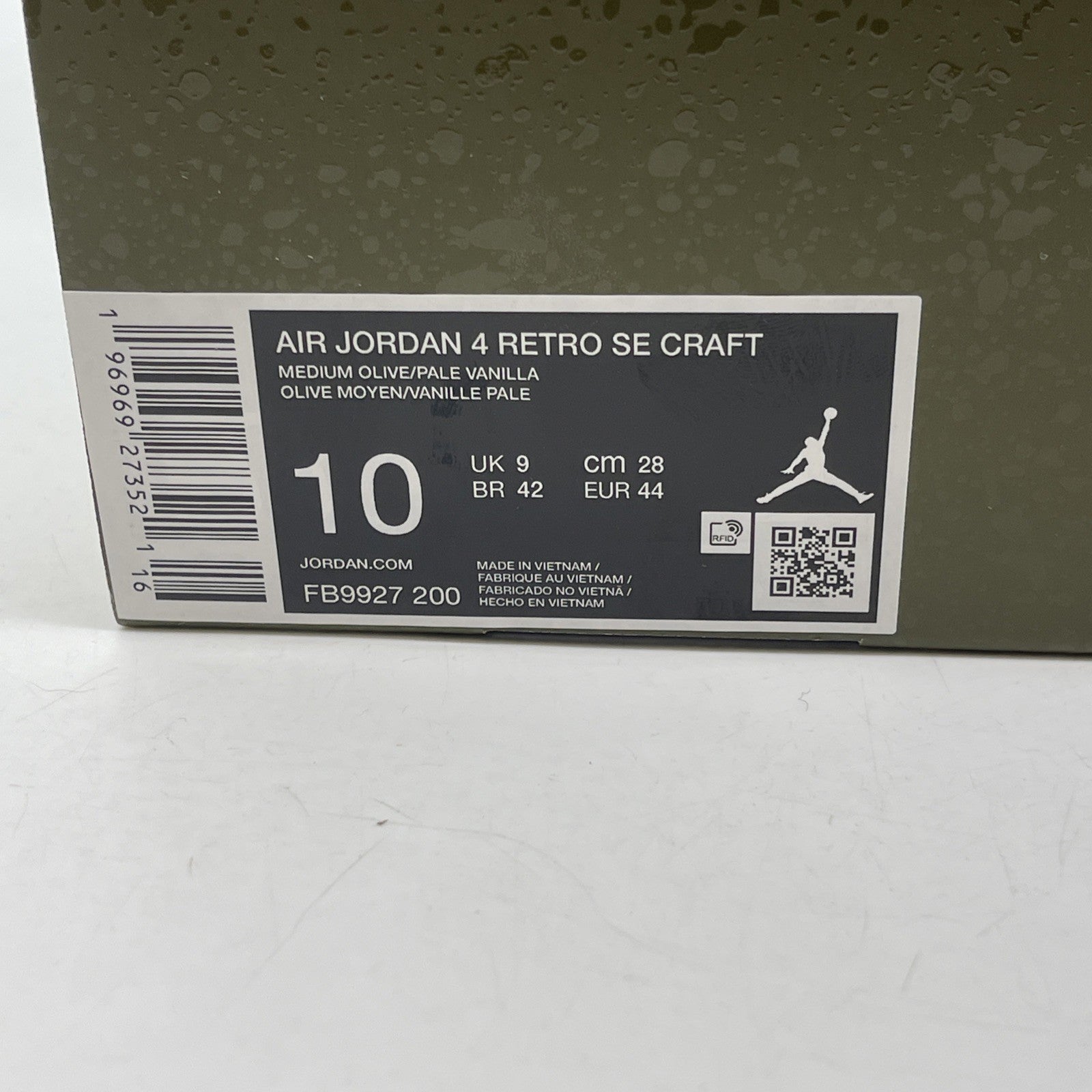 Size 10 - Jordan 4 SE Retro Low Craft - Olive Black Suede Leather (FB9927-200)