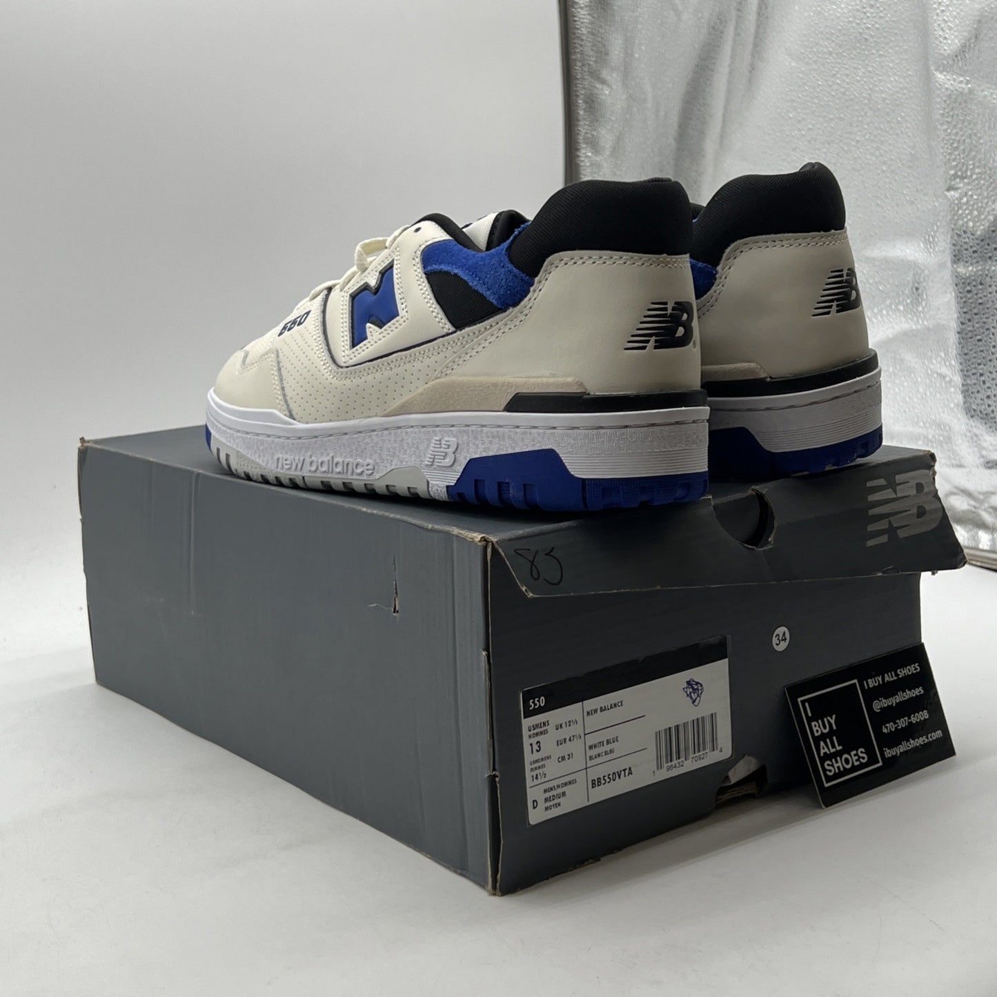 Size 13 - New Balance 550 Sea Salt Team Royal (BB550VTA)