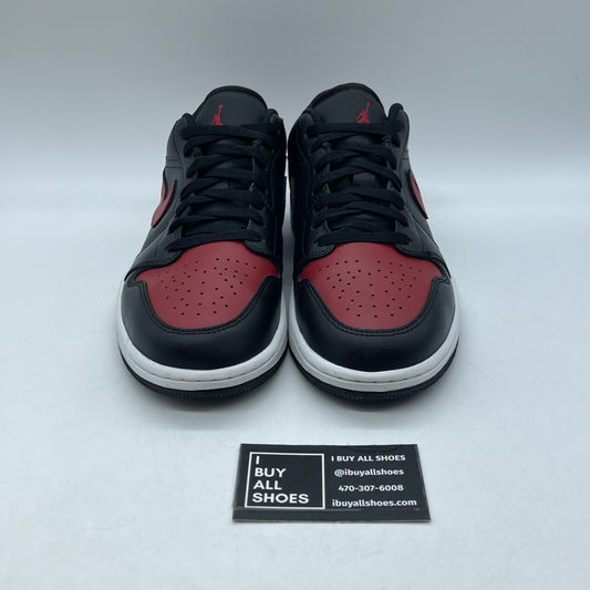 Size 9 - Air Jordan 1 Low Bred Red Black Leather (553558-067)