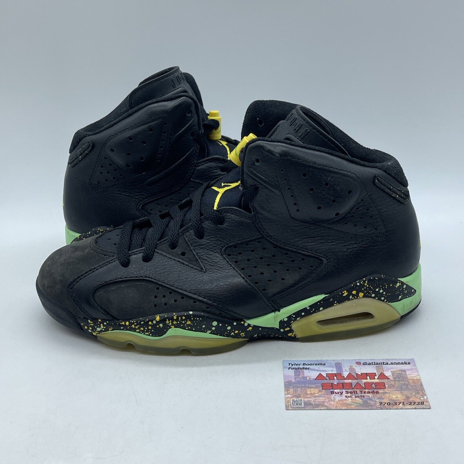 Size 9.5 - Air Jordan 6 Retro Brazil Pack Black Suede Leather (688446-020)