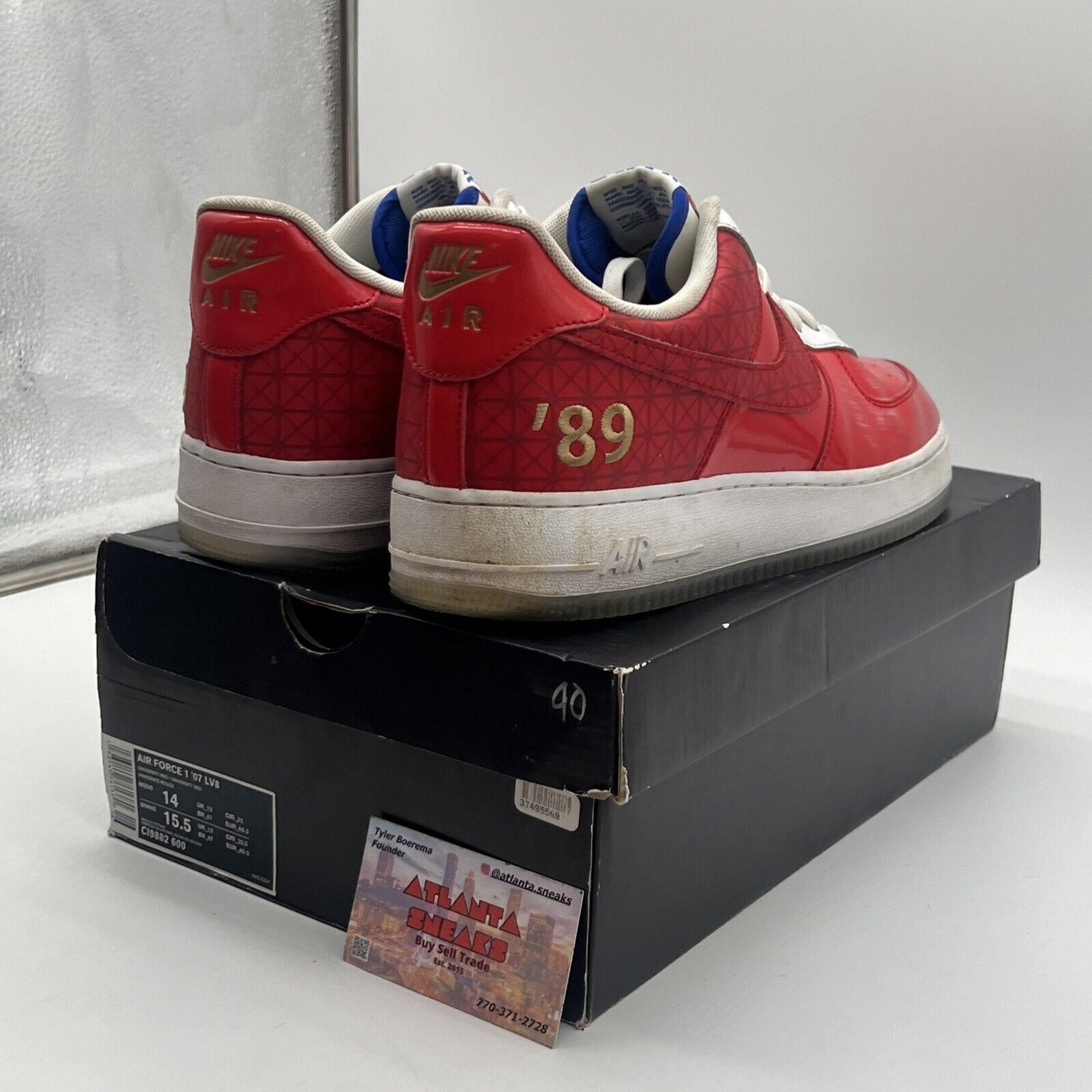 Size 14 - Nike Air Force 1 Low 1989 NBA Finals White Red Blue (CI9882-600)