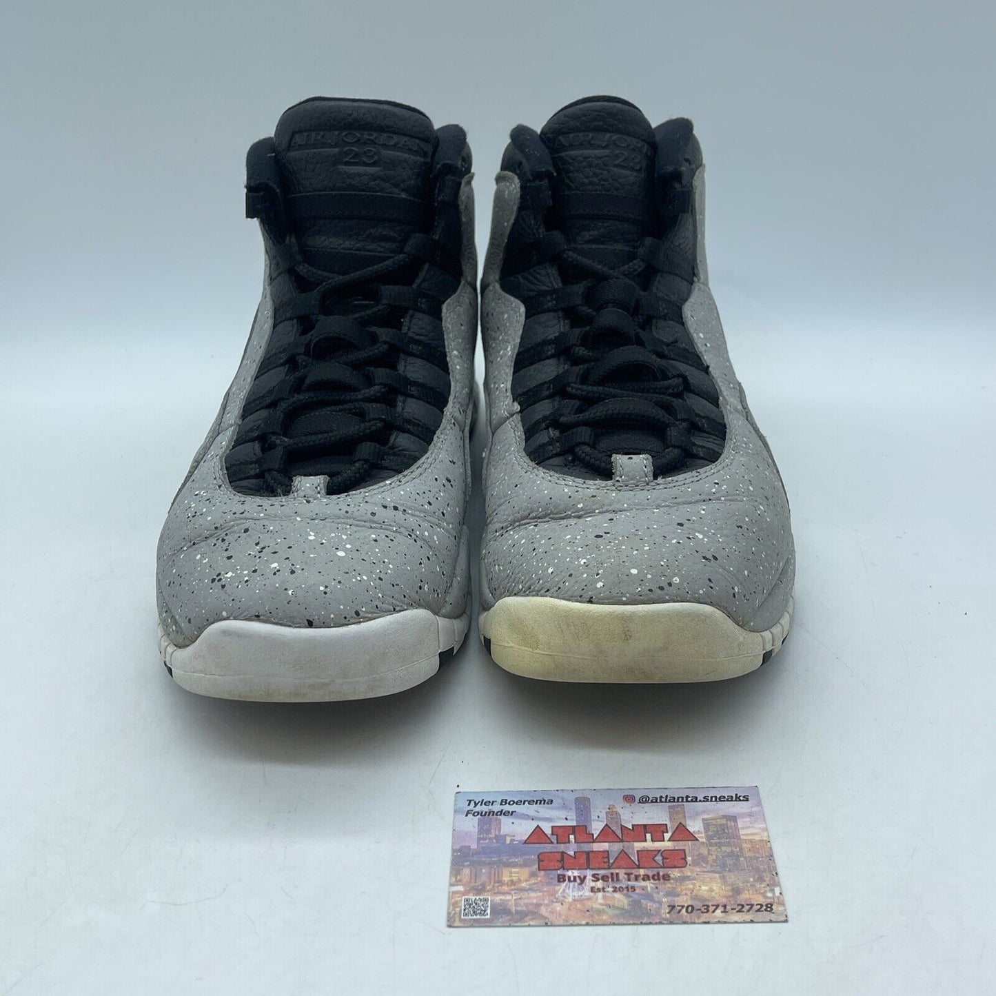 Size 9.5 - Air Jordan 10 Retro Cement Black Grey Leather (310805-062)