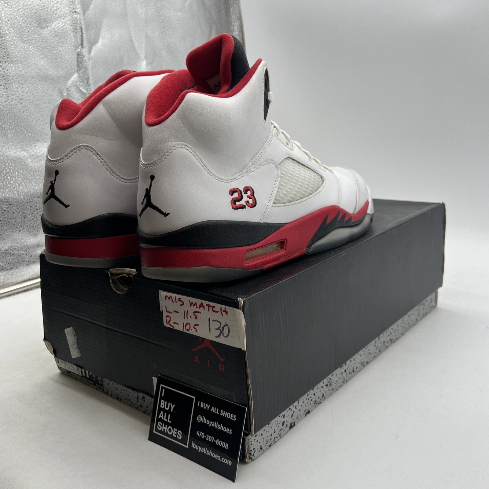 Size 11.5 - Air Jordan 5 Retro 2016 Low Fire Red (819171-101)