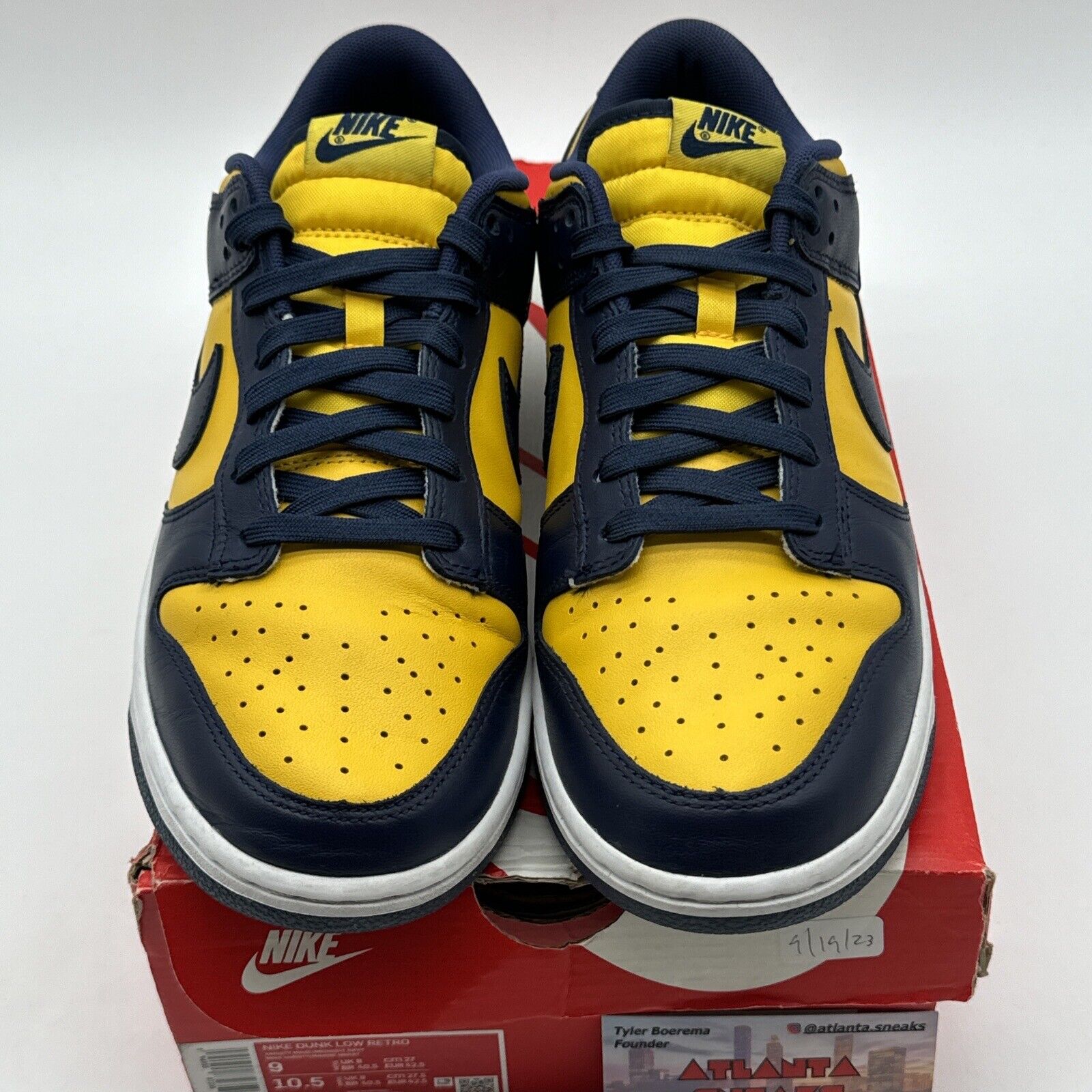 Size 9 - Nike Dunk Low Michigan 2021 Go Blue Yellow Leather OG All Nike Classic