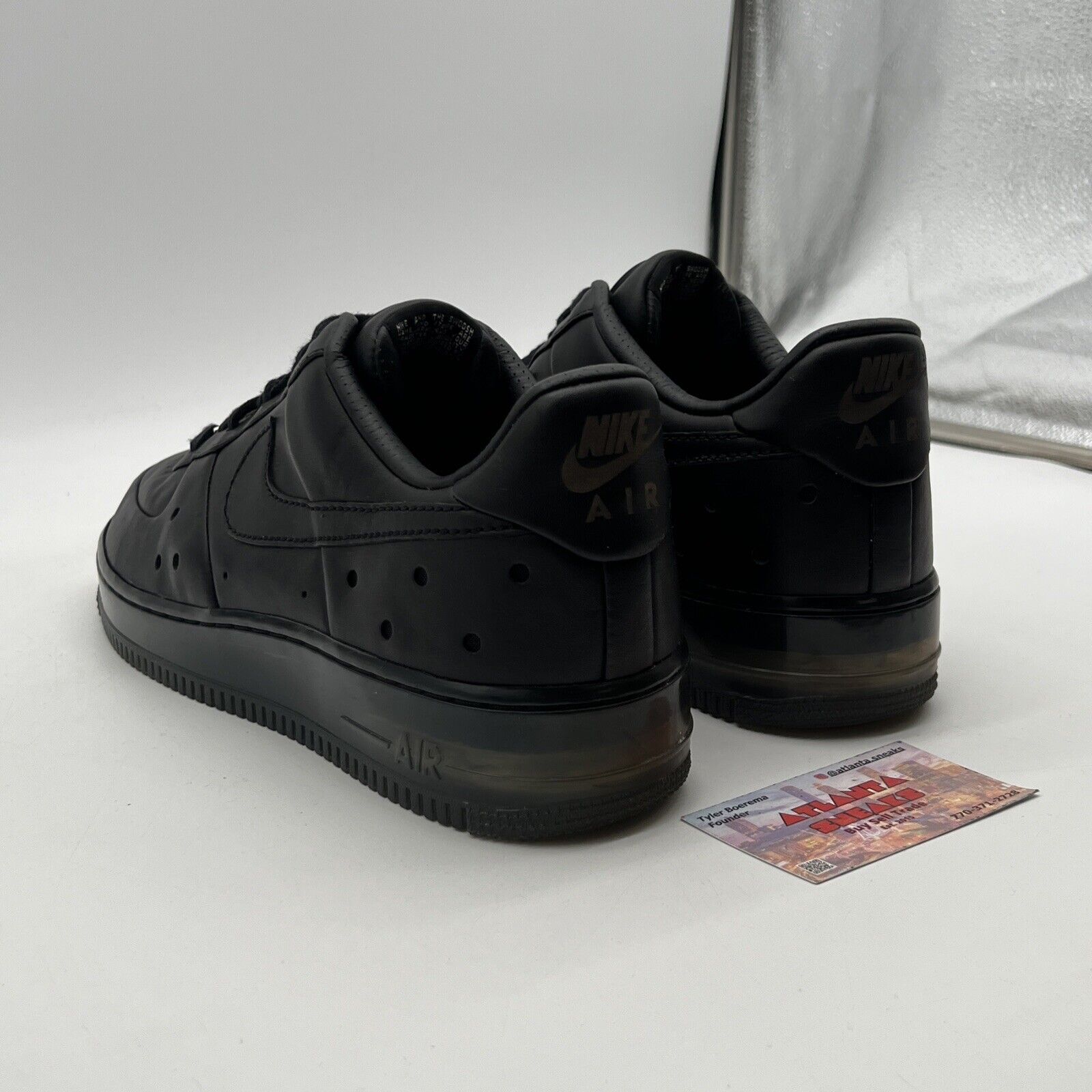 Size 12 - Nike Air Force 1 Supreme Max Air Cb Low Black Leather (317262-001)