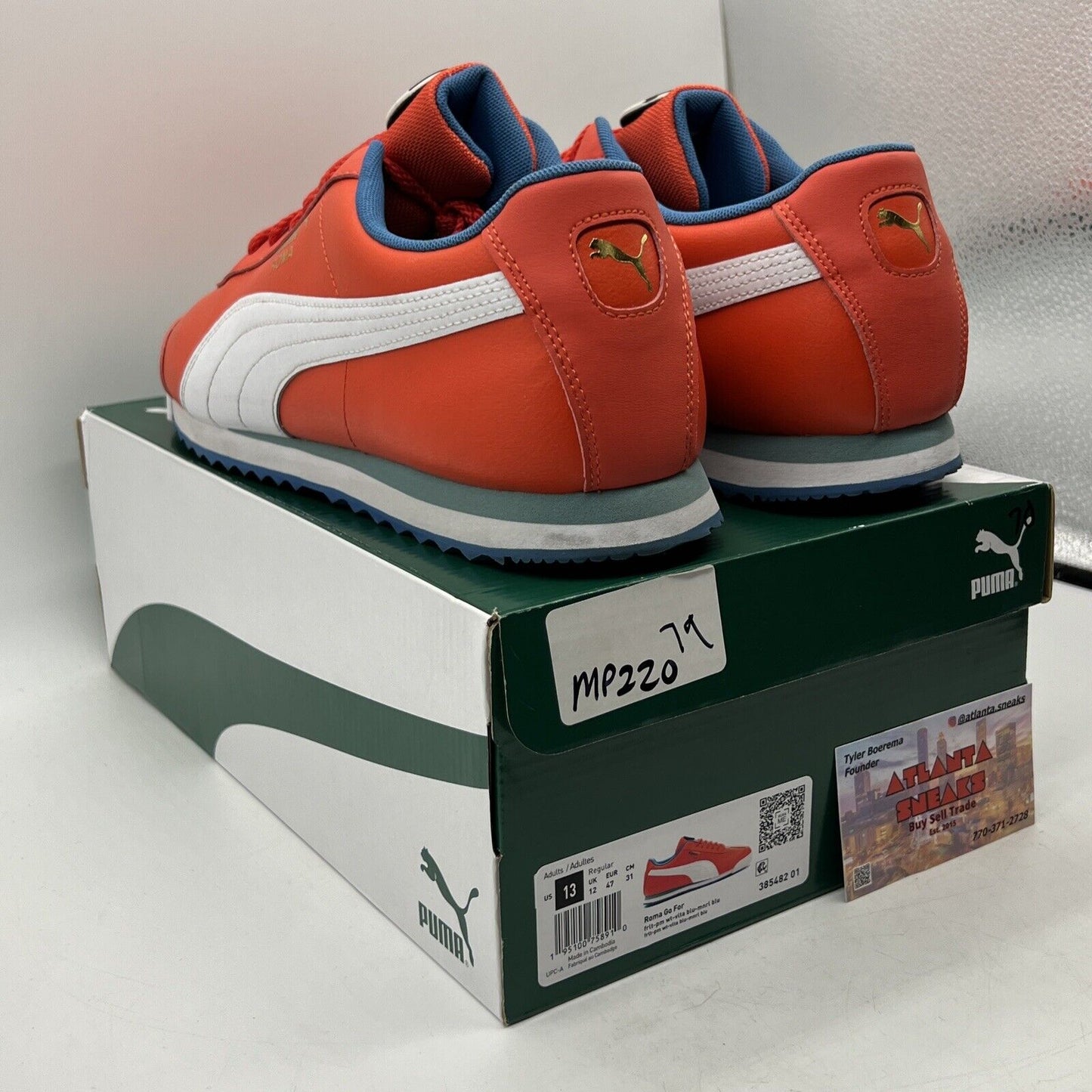 Size 13 - PUMA Roma Go For - Blue White Leather (385482-01)