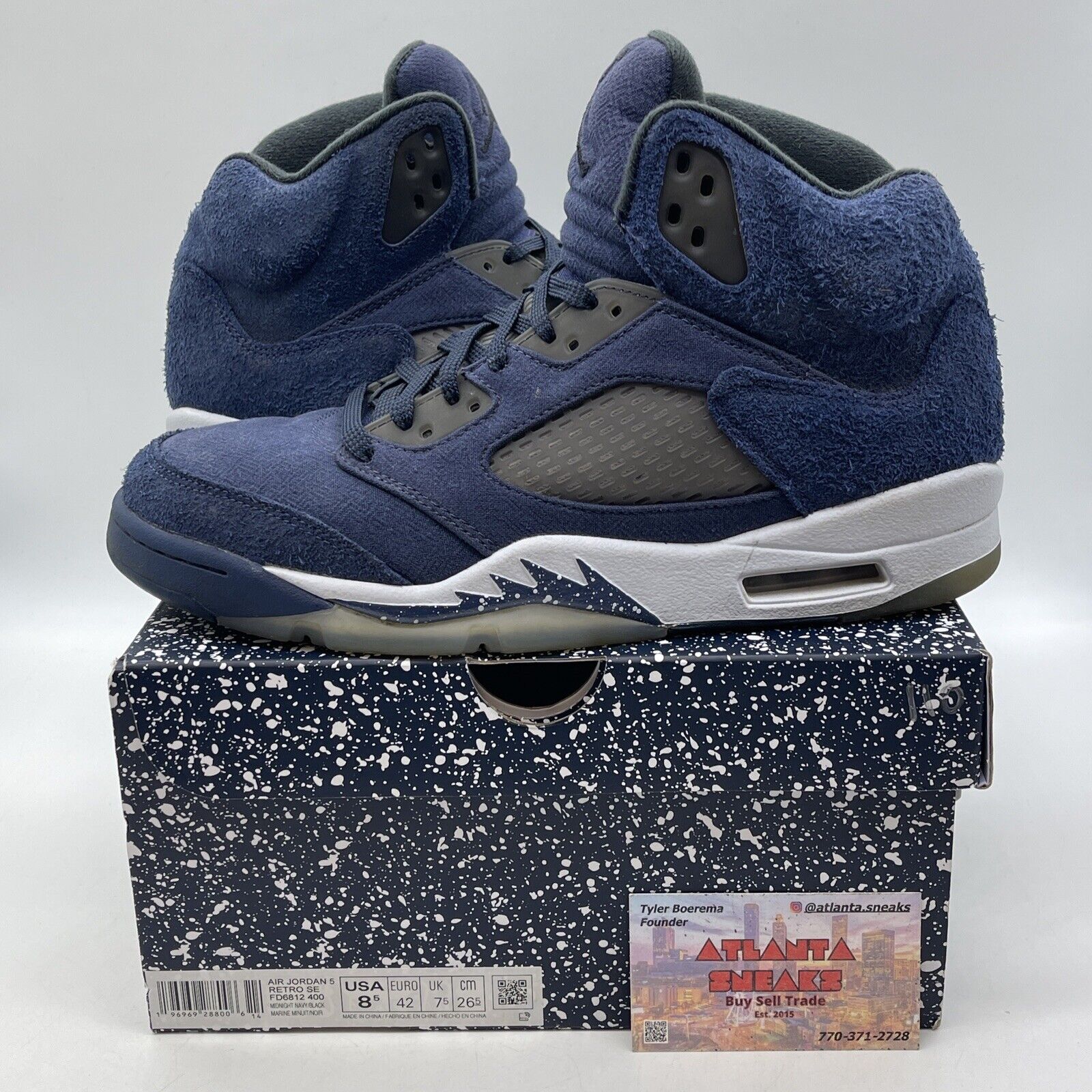 Size 8.5 - Air Jordan 5 Retro SE Midnight Navy Suede Leather (FD6812-400)