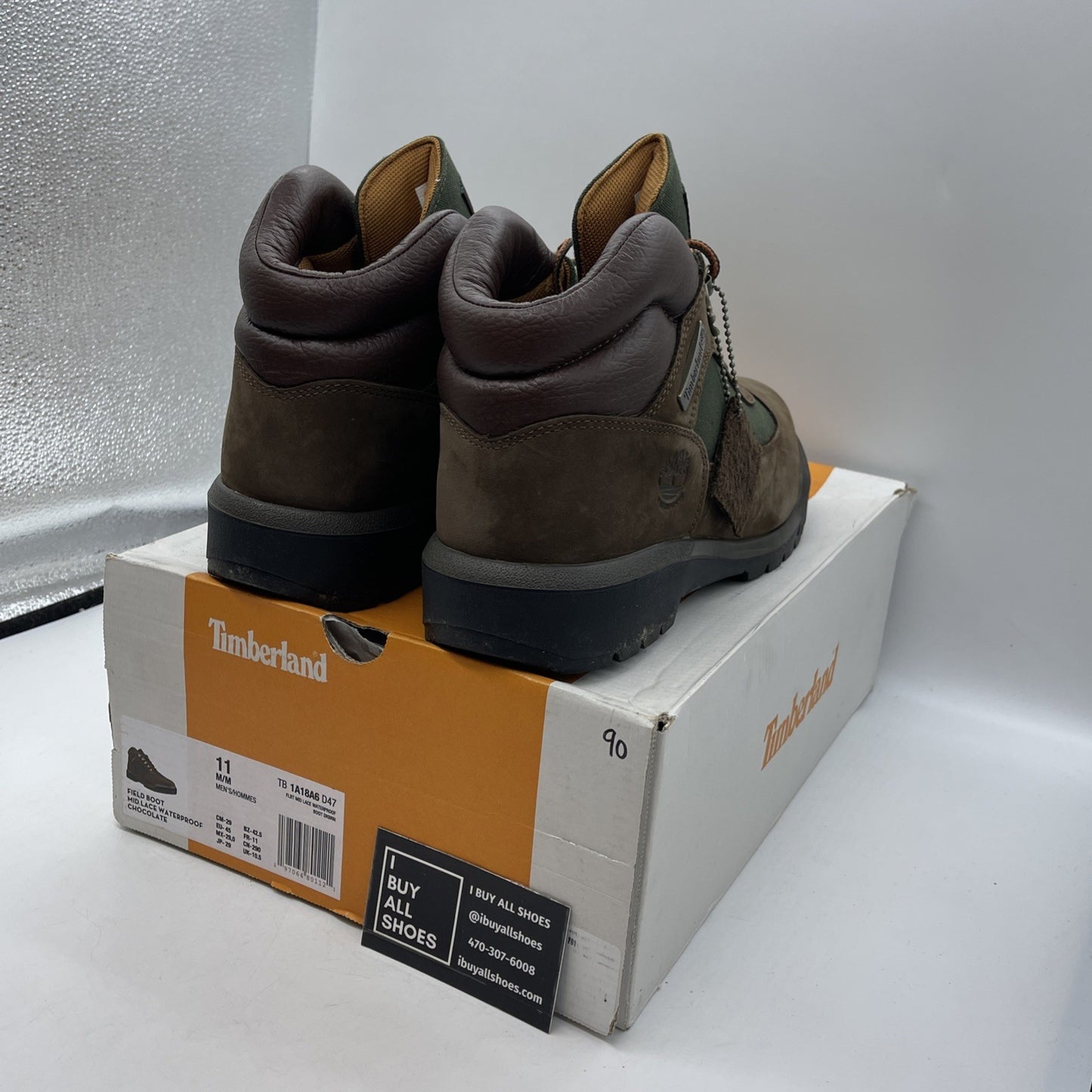 Size 11 - TIMBERLAND WATERPROOF FIELD BOOT BROWN OLIVE  BEEF BROCCOLI NUBUCK LOW