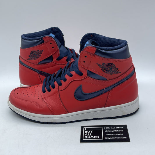 Size 9.5 - Air Jordan 1 Retro OG High David Letterman Blue Red (555088-606)