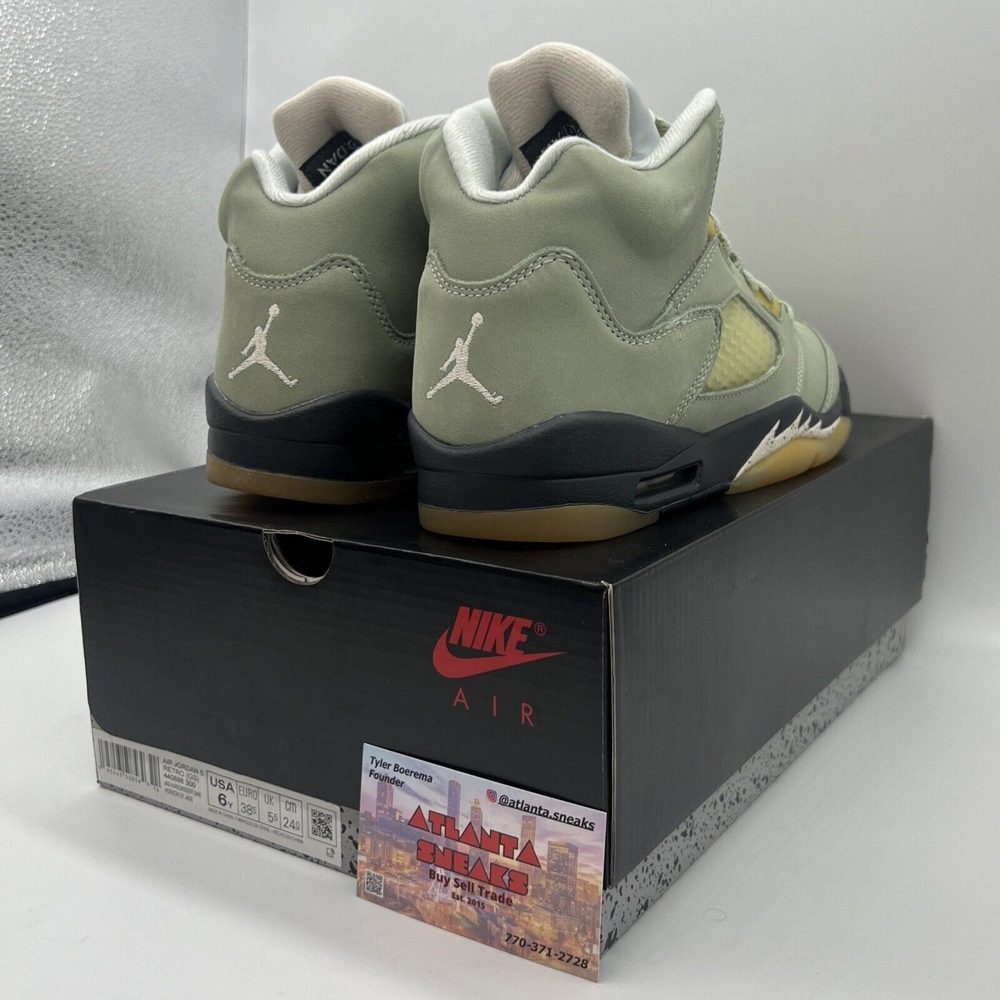 Big Kid's Jordan 5 Retro "Jade Horizon" Jade Horizon/Desert Sand (440888 300)