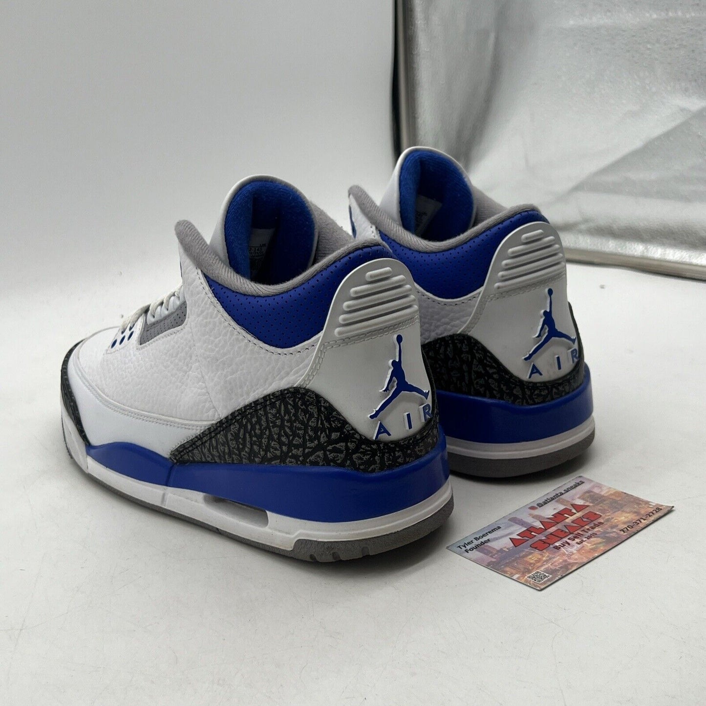 Size 8.5 - Jordan 3 Retro Mid Racer Blue White Black Grey Leather (CT8532-145)