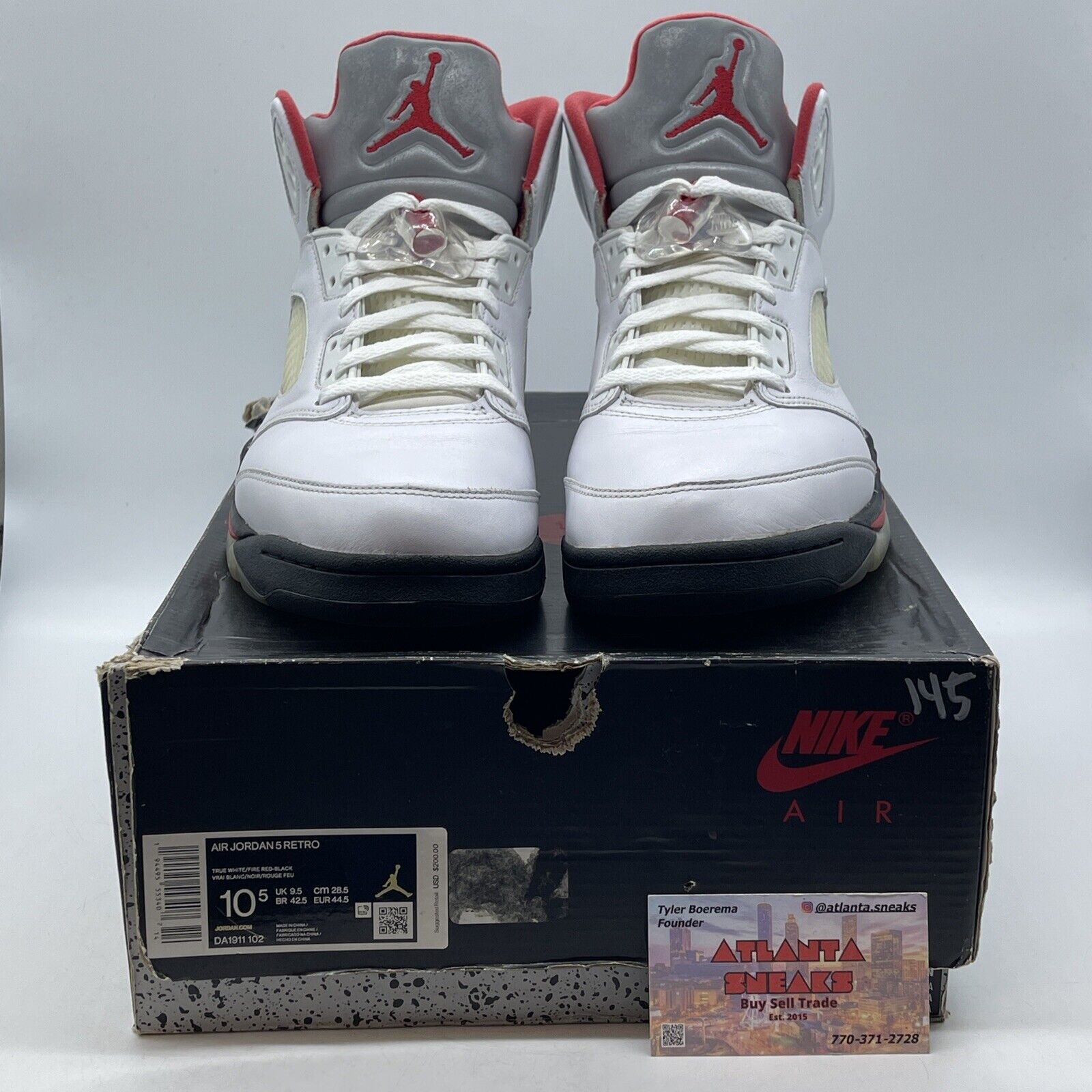 Size 10.5 - Jordan 5 Retro Mid Fire Red White Black (DA1911-102)