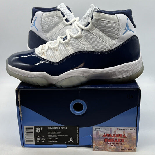 Size 8.5 - Jordan 11 Retro High Win Like '82 White Navy Leather (378037-123)