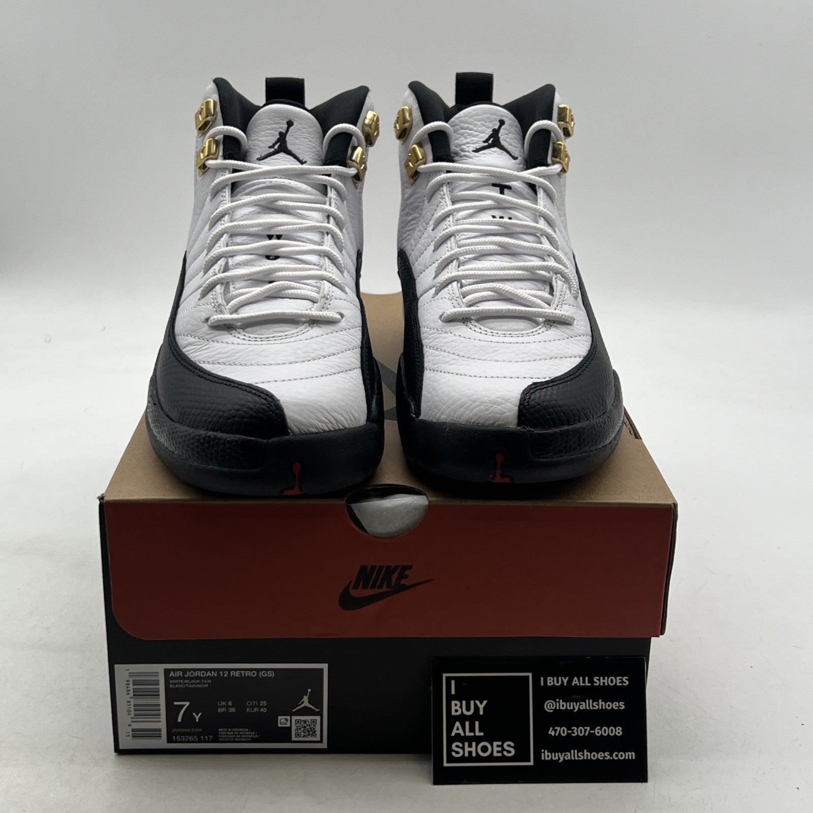 Size 7Y- Air Jordan 12 Retro 2025 Taxi (153265-117)