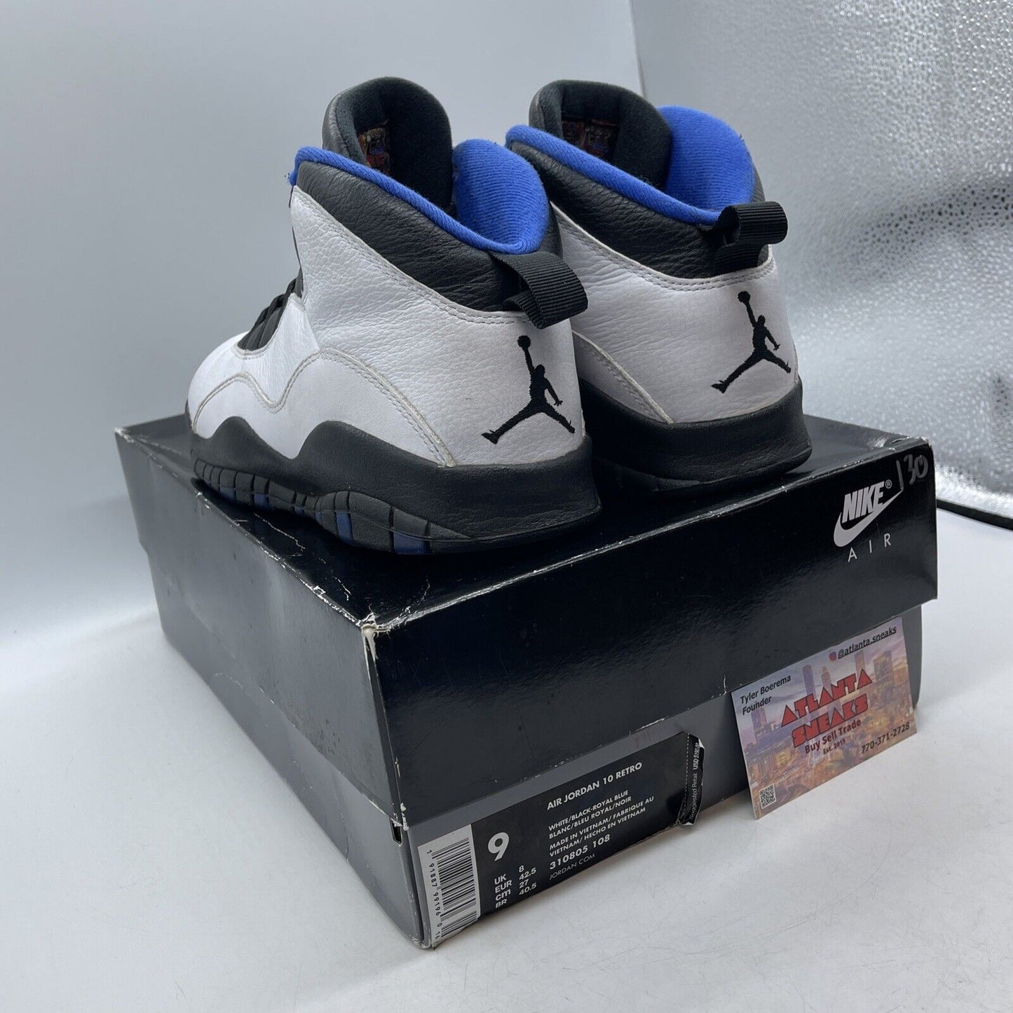 Size 9 - Air Jordan 10 Retro 2018 Orlando White Black Blue (310805-108)