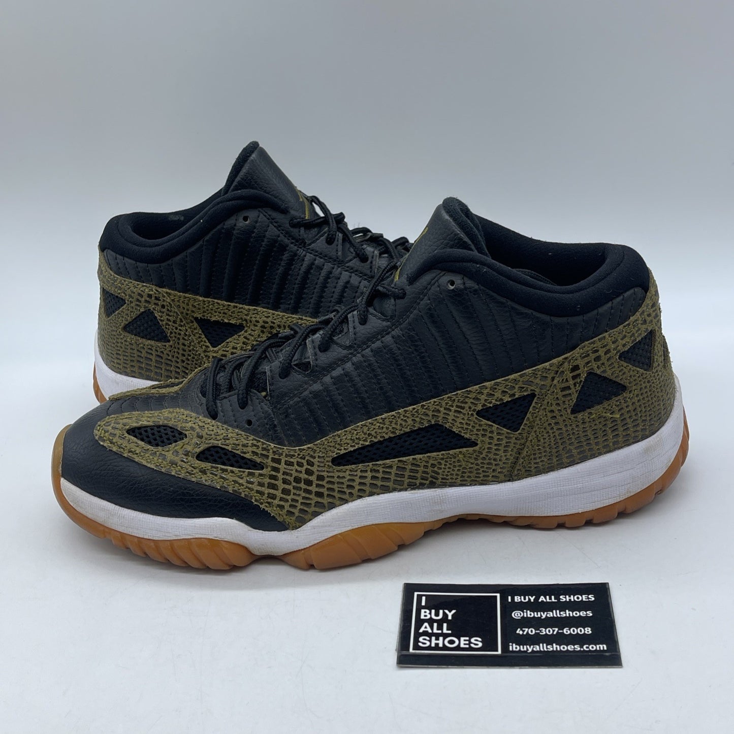 Size 11 - Air Jordan 11 IE Low Croc Green Black Suede Leather (306008-013)