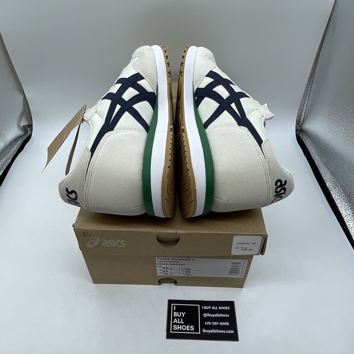 Size 11.5 - Asics Tiger Runner 2 Cream Midnight (1203A293-100)