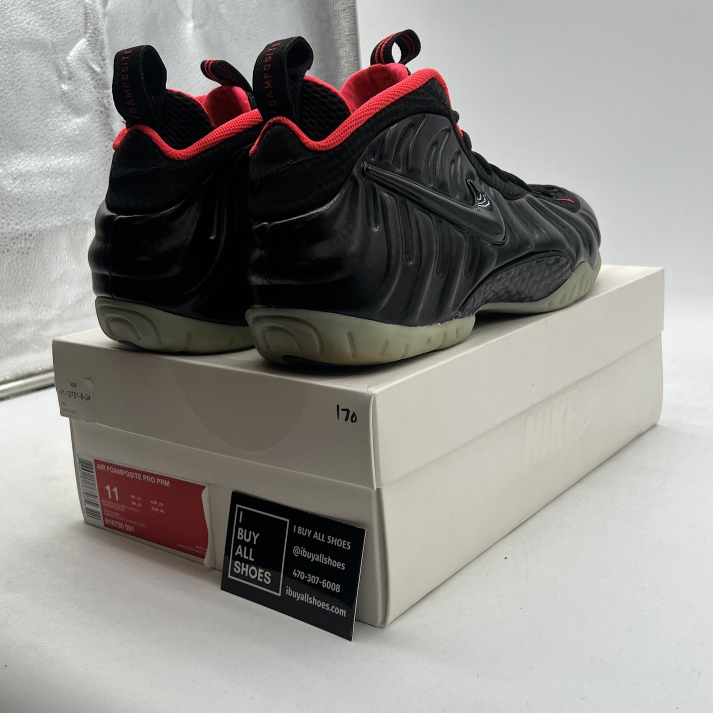 Size 11 - Nike Air Foamposite Pro Black Solar (616750-001) Laser Crimson
