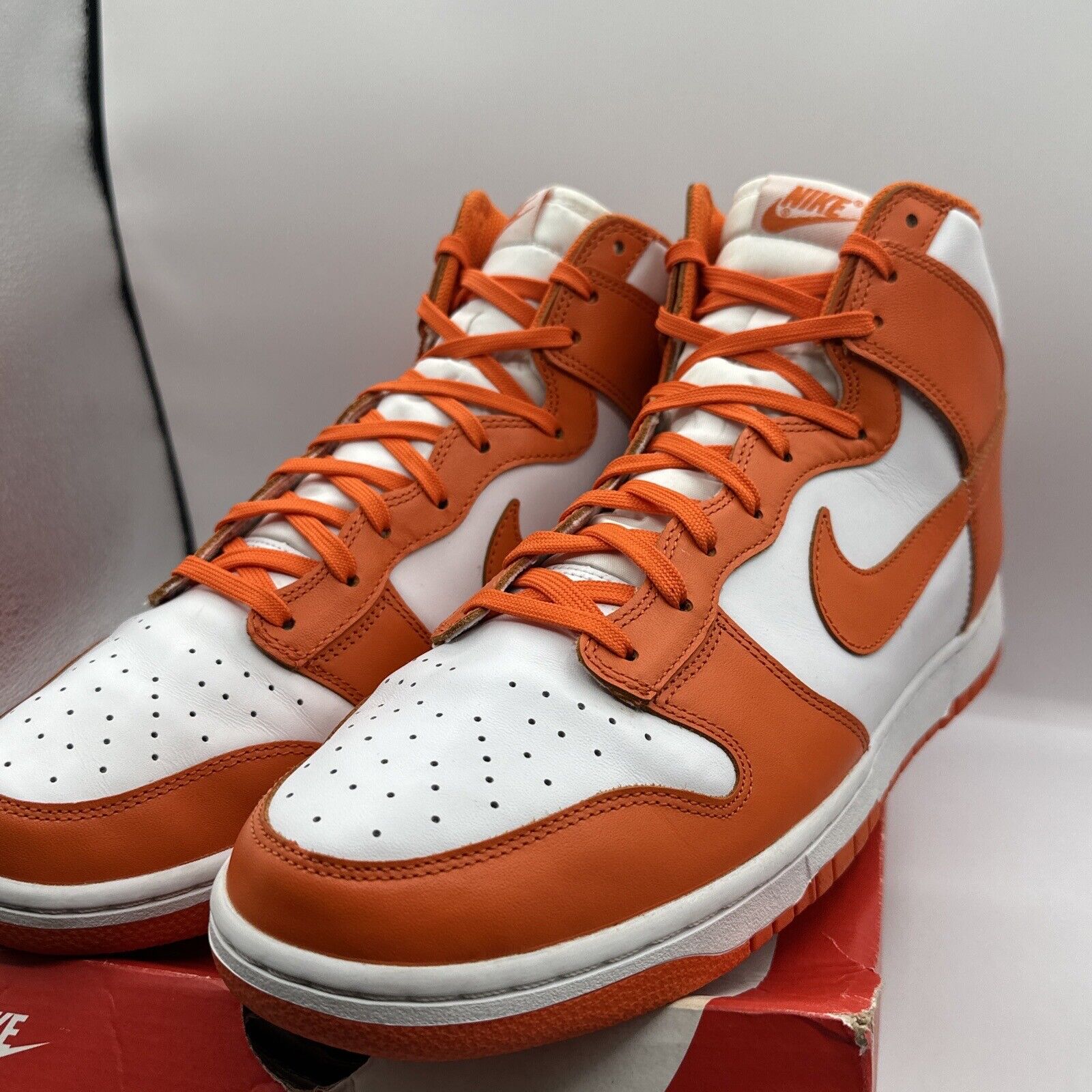 Size 13 - Nike Dunk High SP Syracuse 2021 White Orange College Icy Ships Asap.