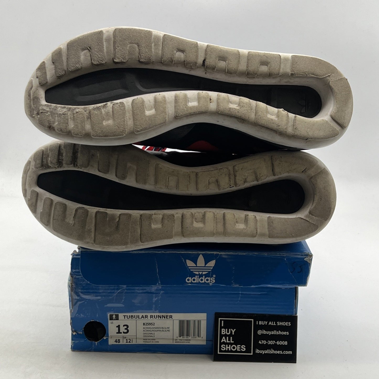 Size 13 - Adidas Tubular Runner Red Black (B25952)