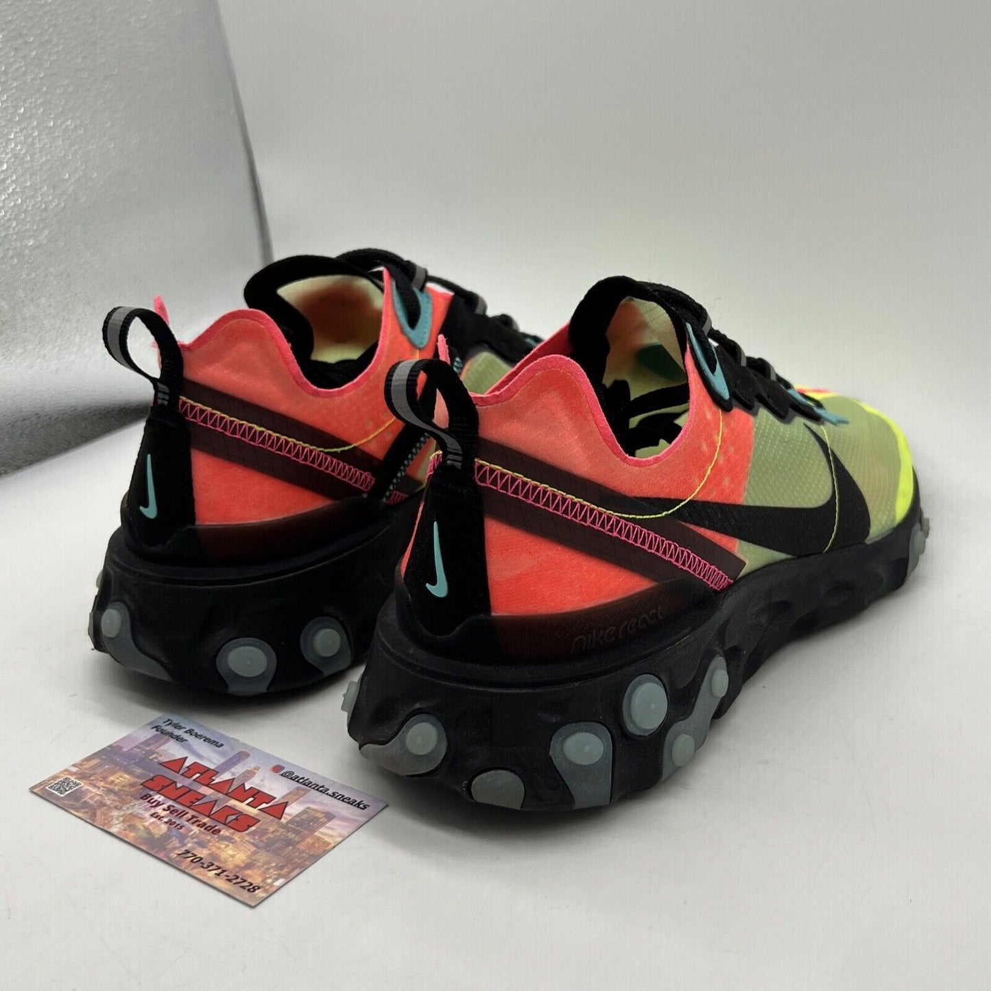 Size 10.5 - Nike React Element 87 Hyper Fusion Black Yellow Orange (AQ1090-700)