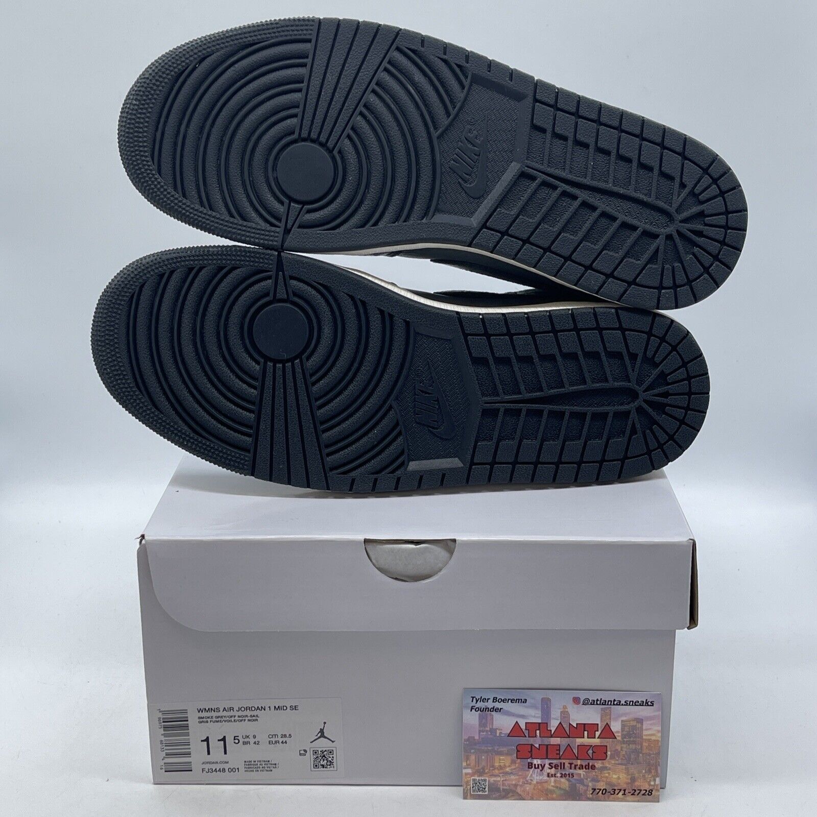 Size 11.5 -  Air Jordan 1 mid Distressed Smoke Grey White Suede (Fj3448-001)