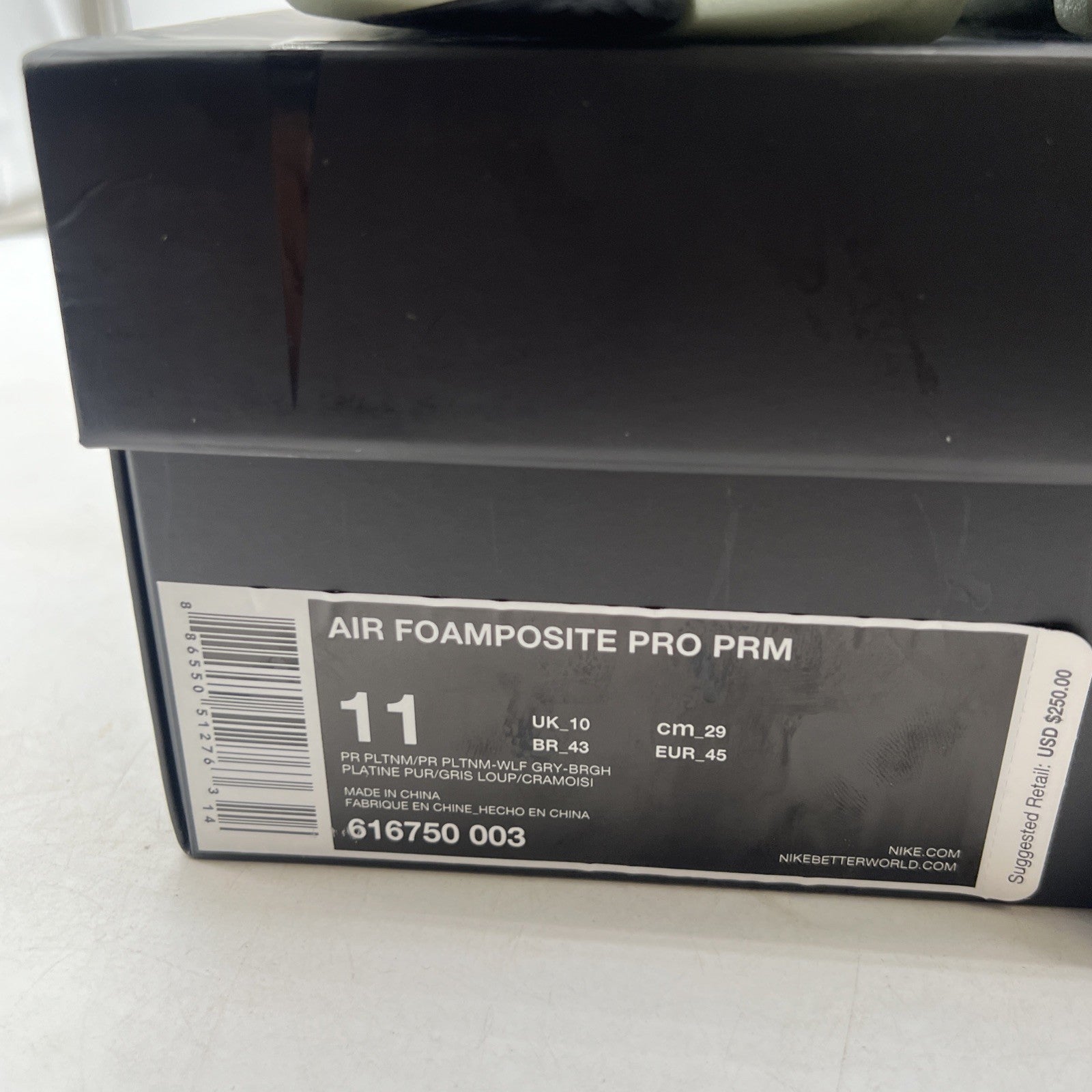 Size 11 - Nike Air Foamposite Pro Premium Pure Platinum (616750-003)