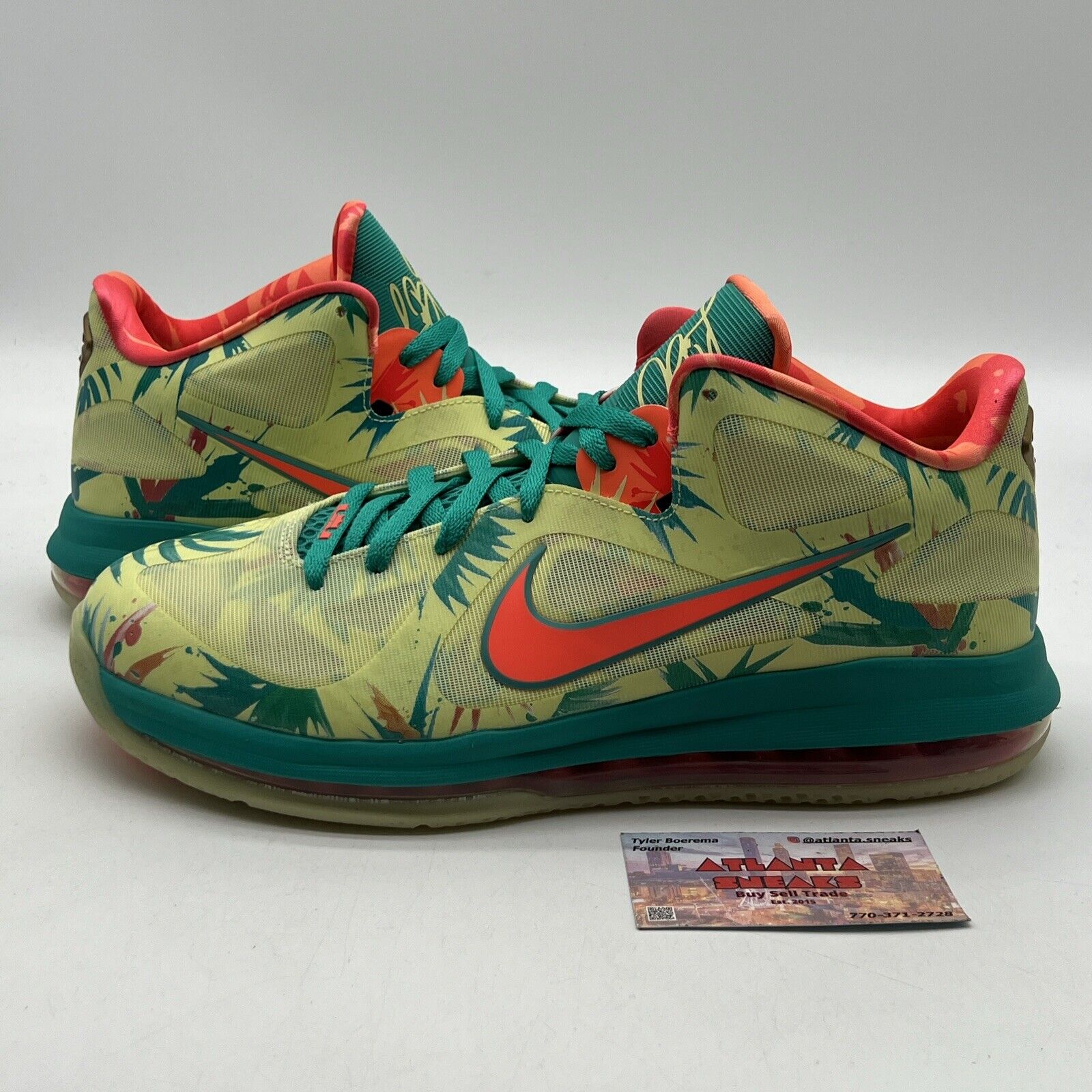 Size 11.5 - Nike LeBron 9 Low LeBronold Palmer Green Orange (DO9355-300)