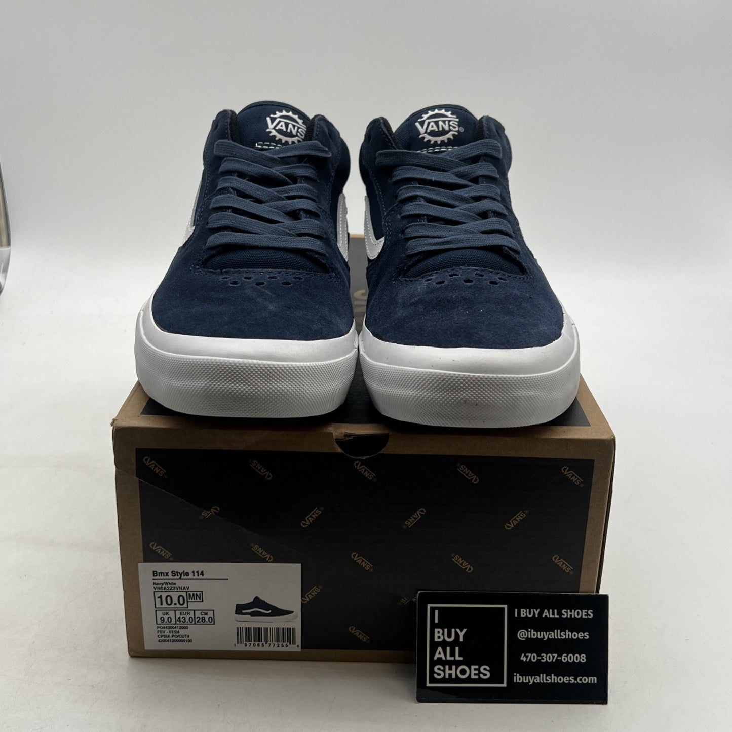 Size 10 - Vans Skate Rowan Gum Iconic Shoes shoes Navy/White (VN0A2Z3VNAV)