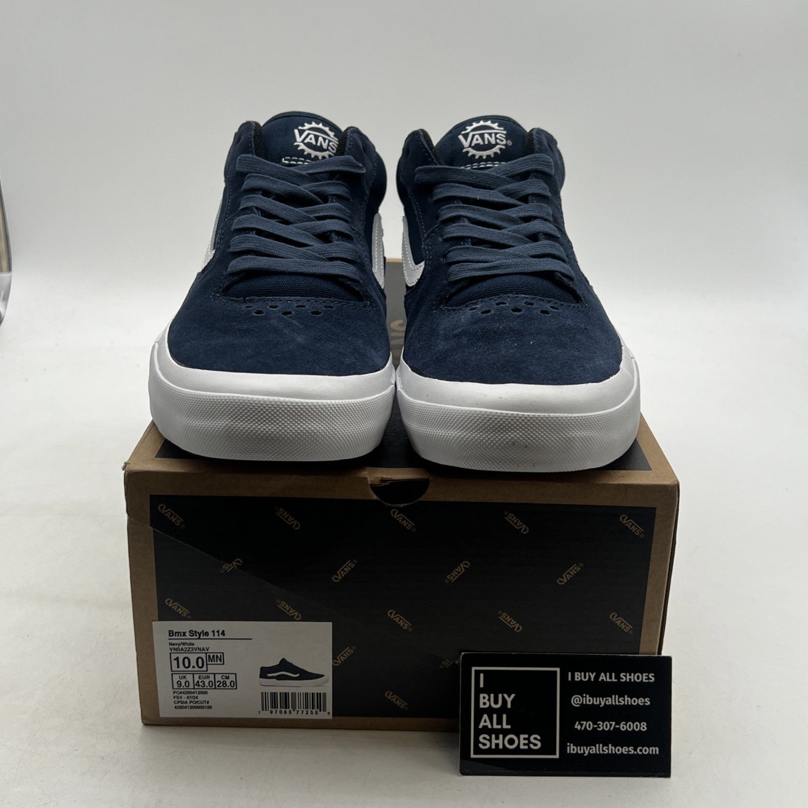 Size 10 - Vans Skate Rowan Gum Iconic Shoes shoes Navy/White (VN0A2Z3VNAV)