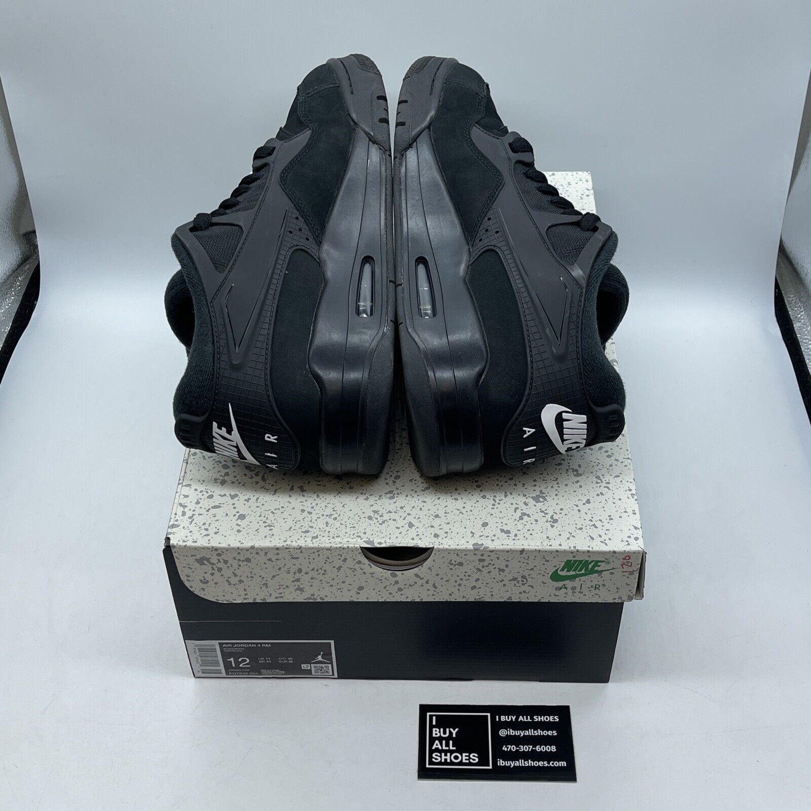 Size 12 - Jordan 4 Retro Mid Black Cat White Suede Rubber (FQ7939-004)