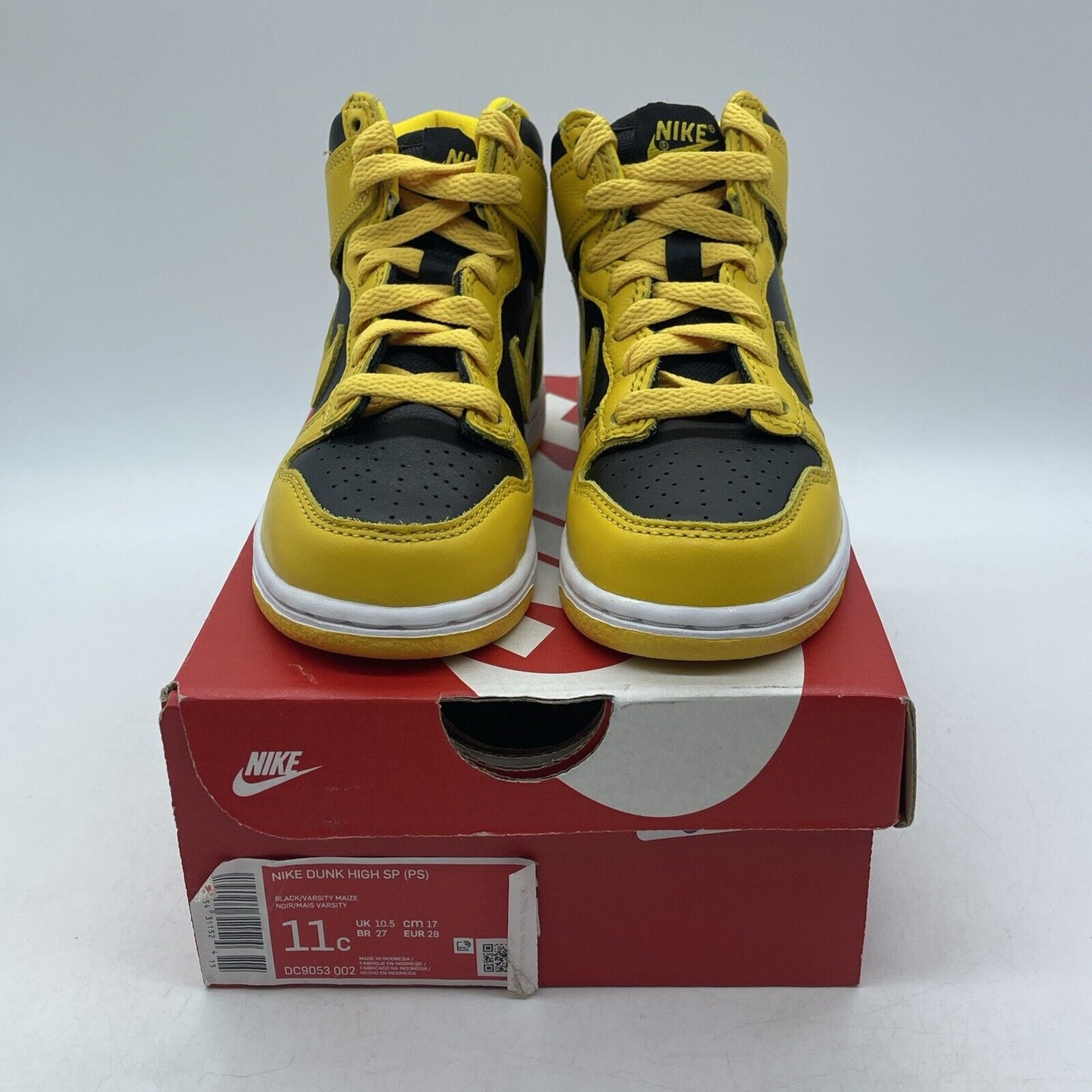 Size 11C - Nike Dunk Lowa Yellow White Black Leather (DC9053-002)