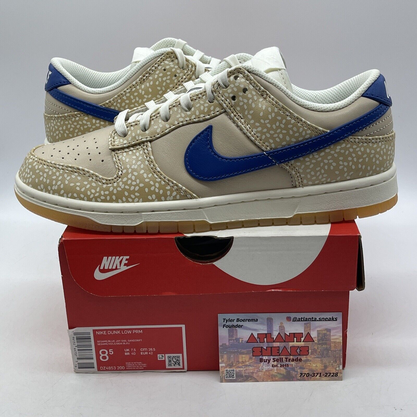 Size 8.5 - Nike Dunk Low Premium Montreal Bagel Sesame Leather (DZ4853-200)