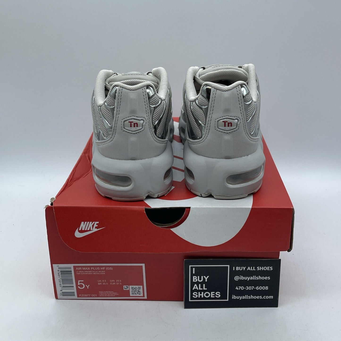 Size 5Y - Nike Air Max Plus TN Light Silver Iron Ore Silver Suede (FZ0977-001)