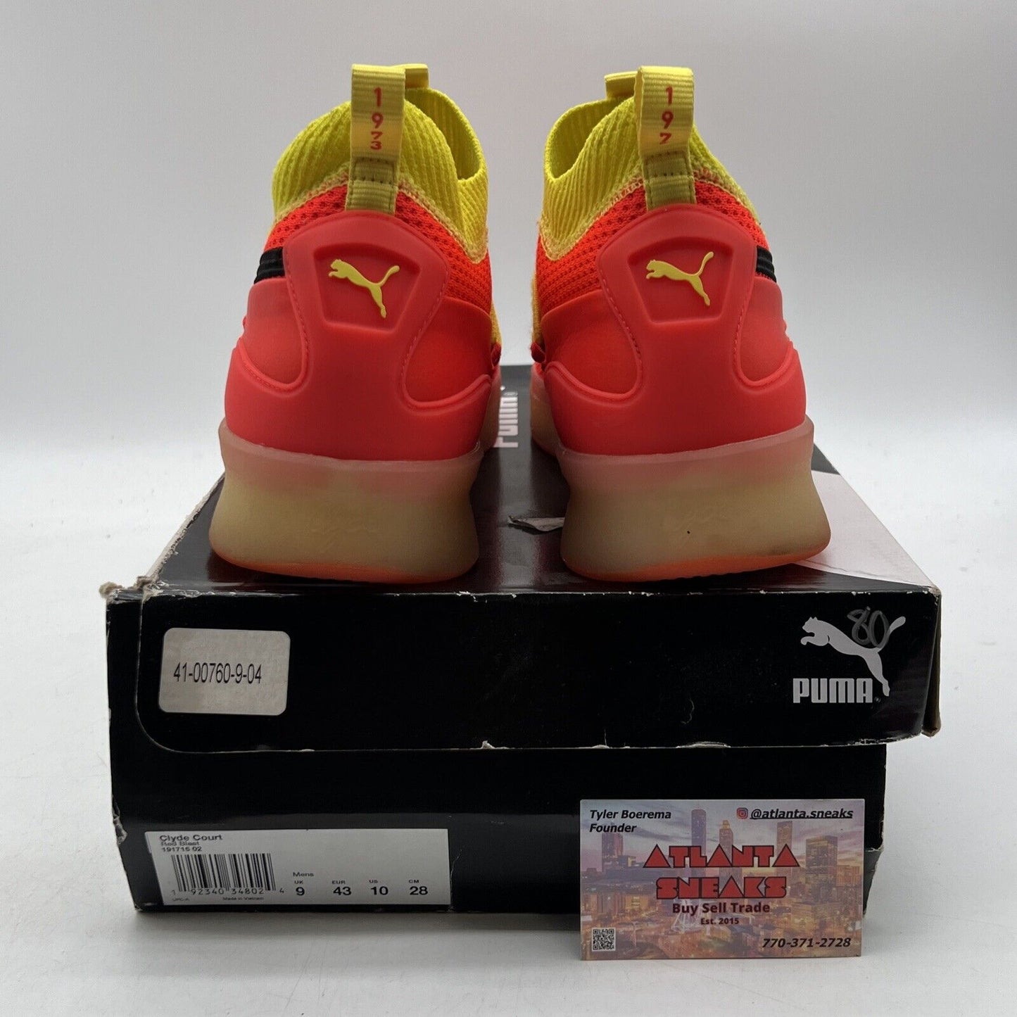 Size 10 - PUMA Clyde Court Disrupt Yellow Black (191715-02)