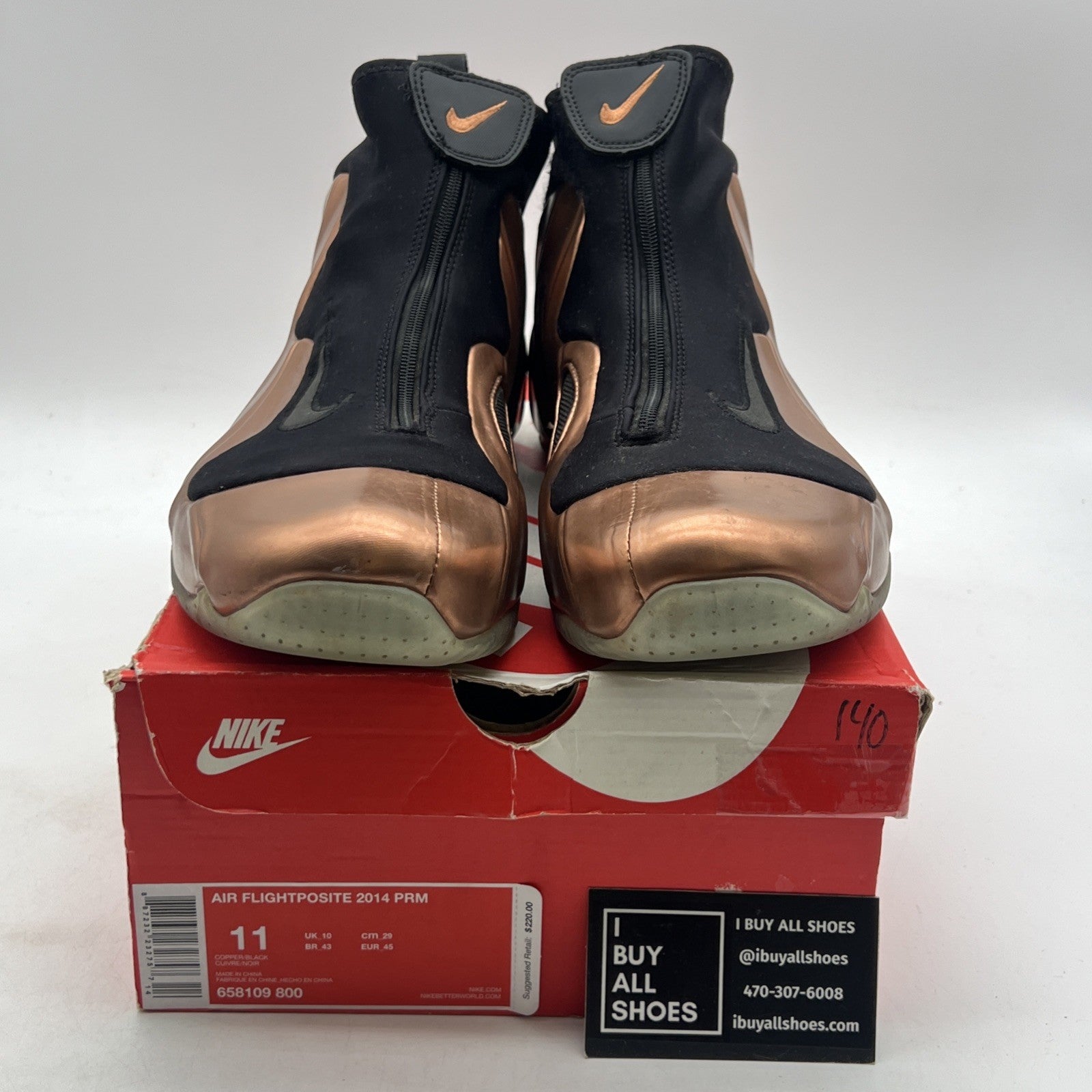 Size 11 - Nike Air Flightposite 2014 Prm Copper (658109-800)