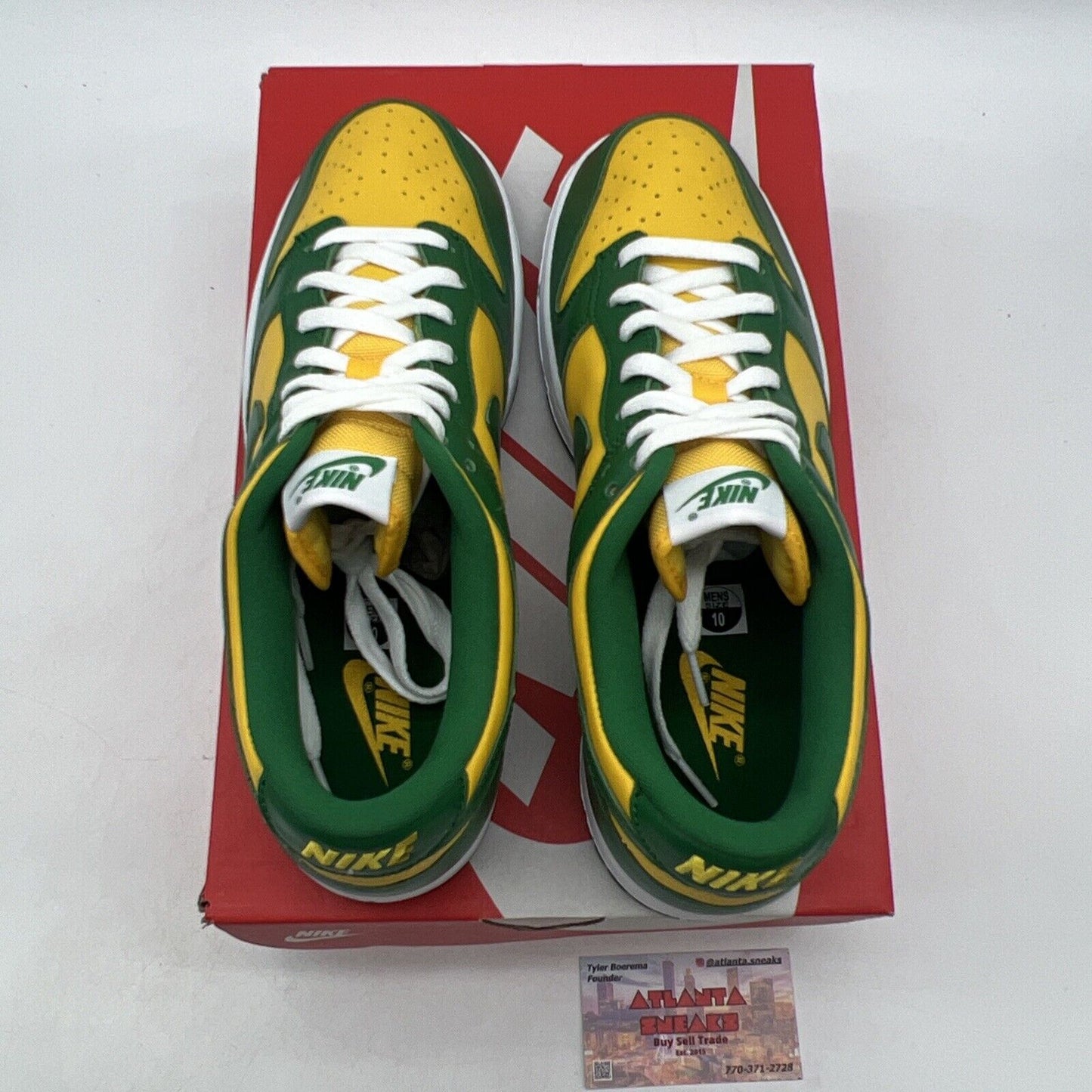 Size 10 - Nike Dunk SP 2020 Low Brazil Green Yellow White Leather (CU1727-700)