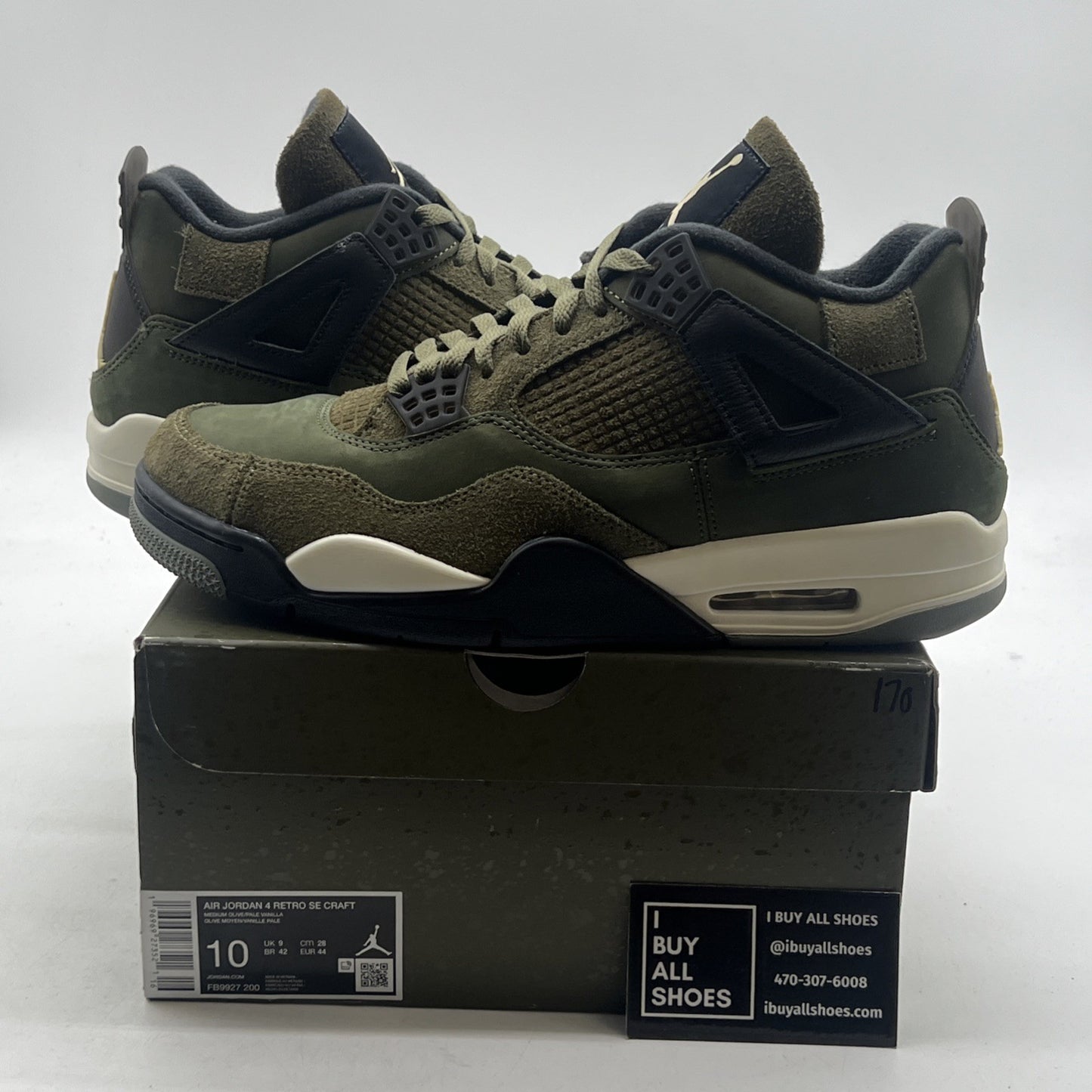 Size 10 - Air Jordan 4 SE Retro Low Craft - Olive (FB9927-200)