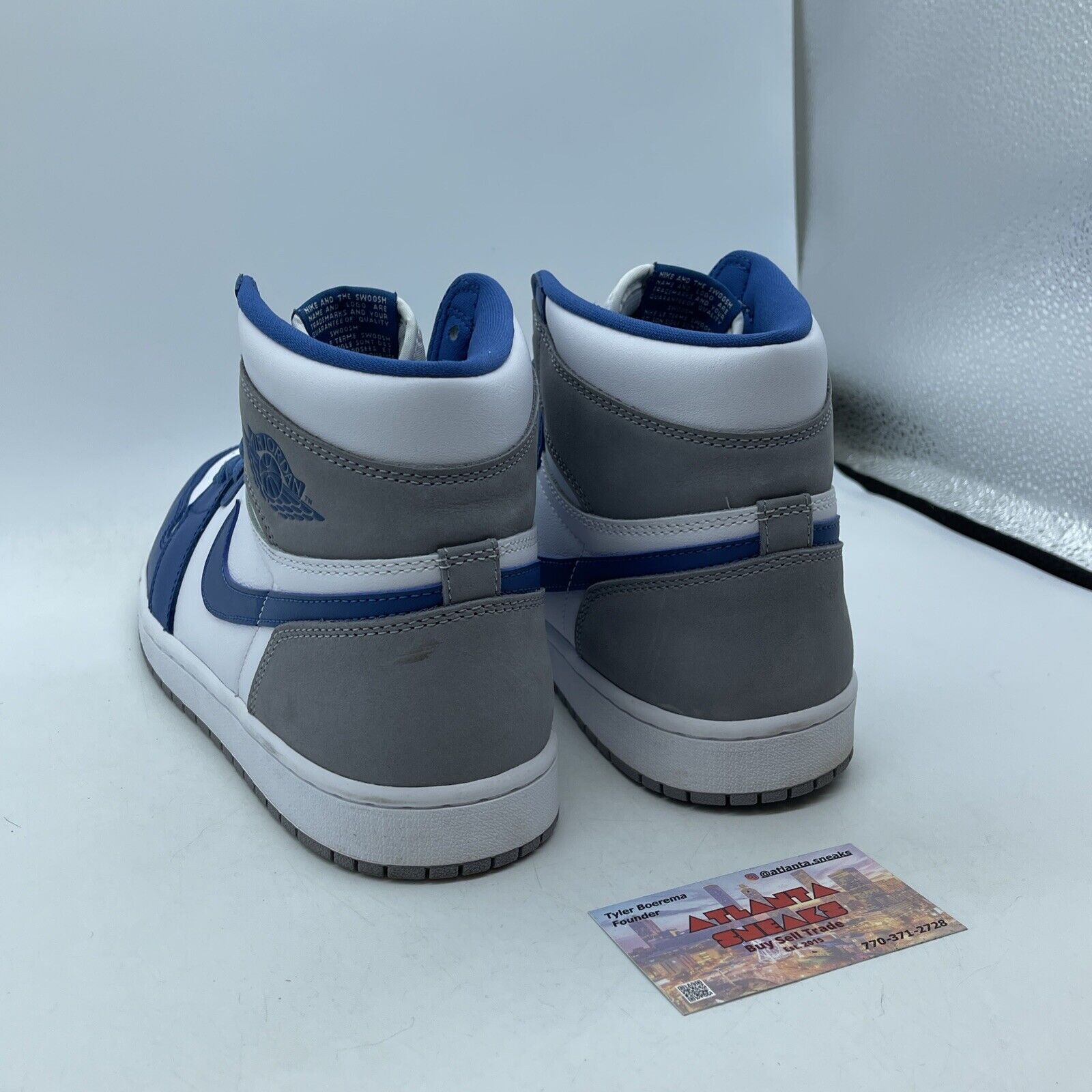 Size 10 - Jordan 1 Retro OG High True Blue White Leather Grey Suede (DZ5485-410)