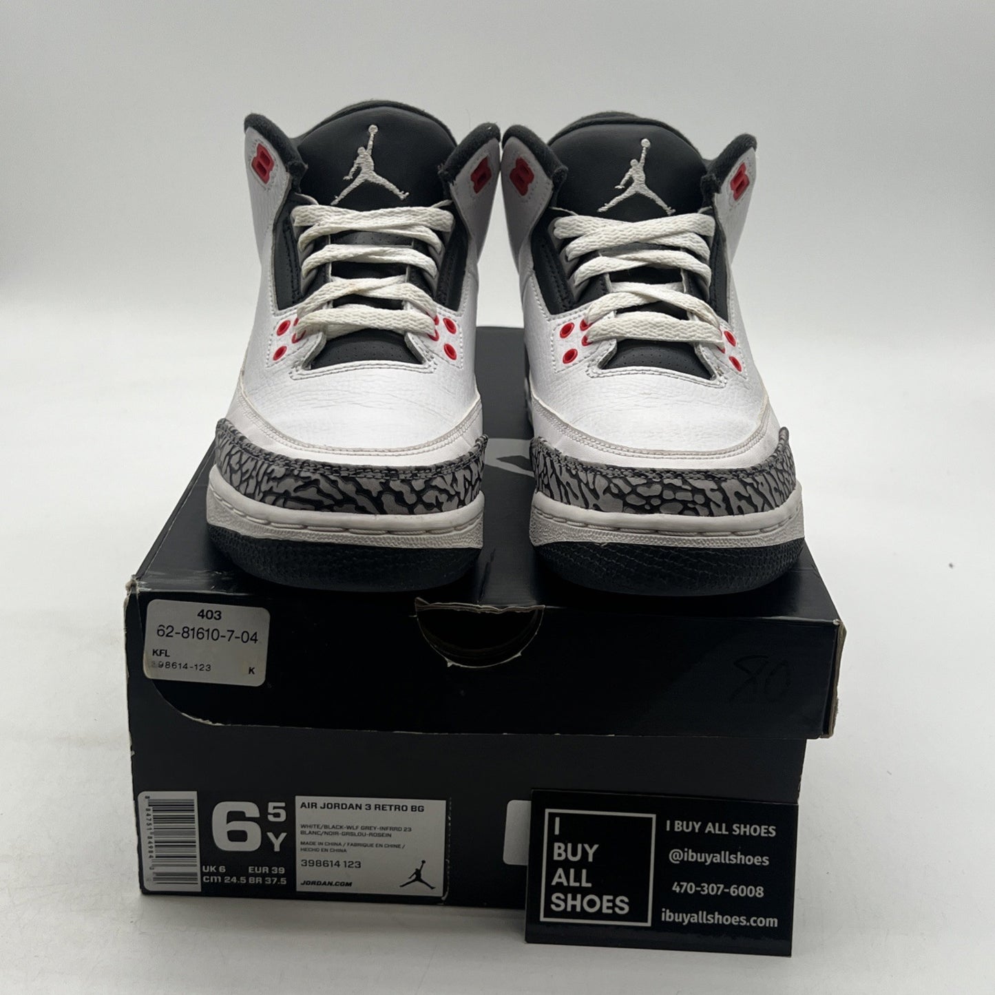 Size 6.5Y - Air Jordan 3 Retro BG Infrared 23 Boy’s (398614-123)