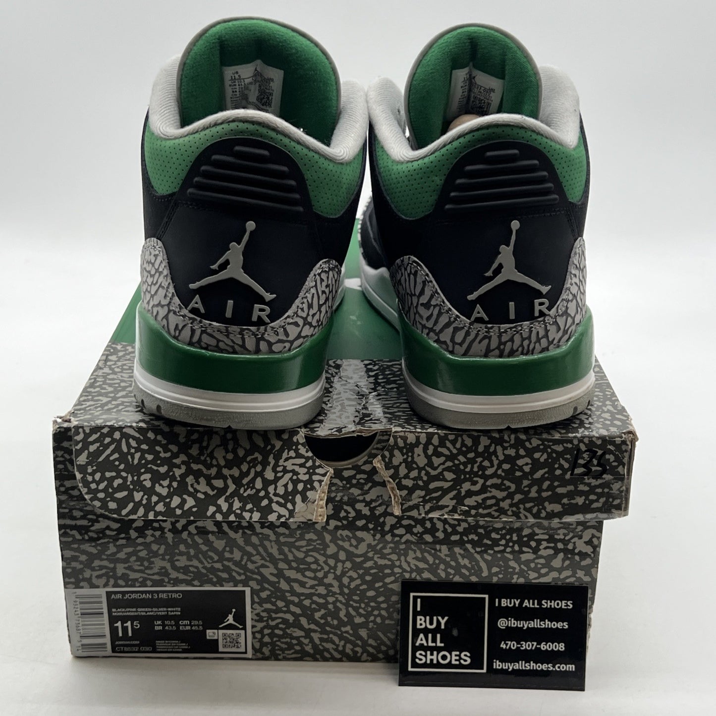 Size 11.5 - Air Jordan 3 Retro Mid Pine Green (CT8532-030)
