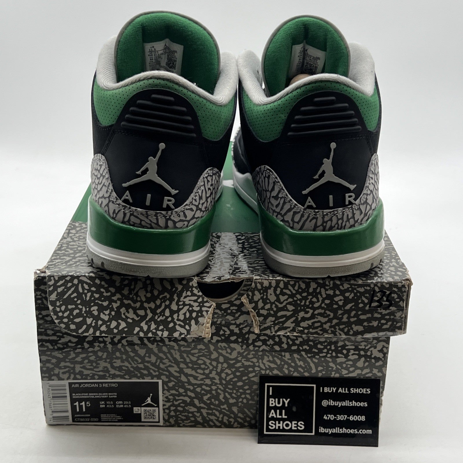 Size 11.5 - Air Jordan 3 Retro Mid Pine Green (CT8532-030)