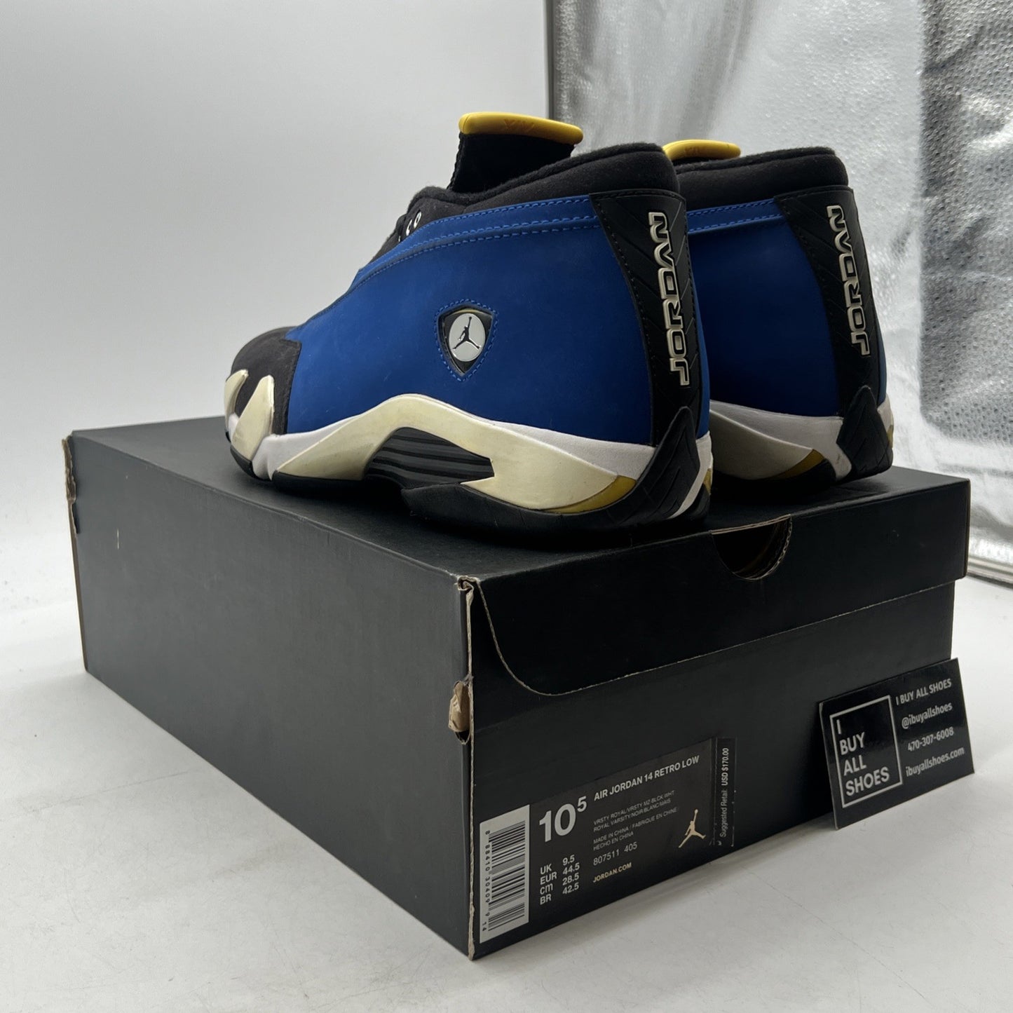 Size 10.5 - Air Jordan 14 Retro 2015 Low Laney (807511-405)