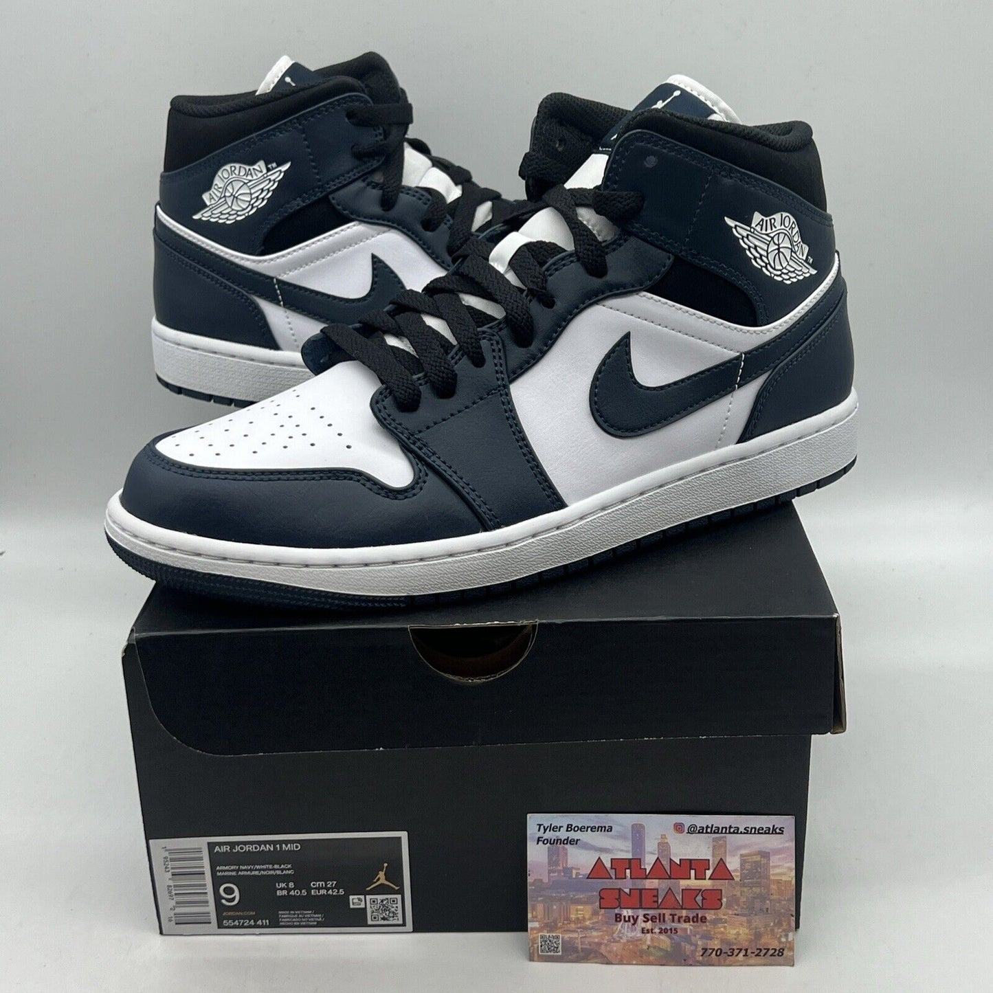 Size 9 - Jordan 1 Mid Armory Navy 2021 Brand New Og All